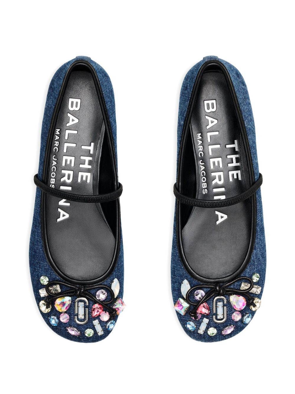 The Gem Denim crystal-embellished ballet flats - 3