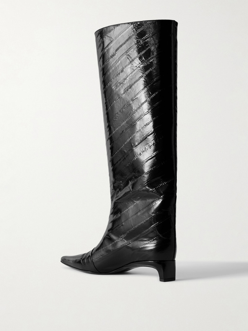 Joan Eel-effect Patent Leather Knee Boots 3
