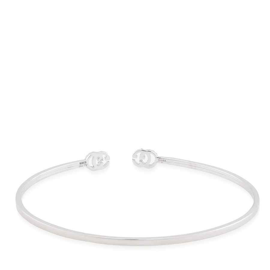 Gucci Running GG Cuff Bracelet with Diamond G's in 18kt White Gold - 4