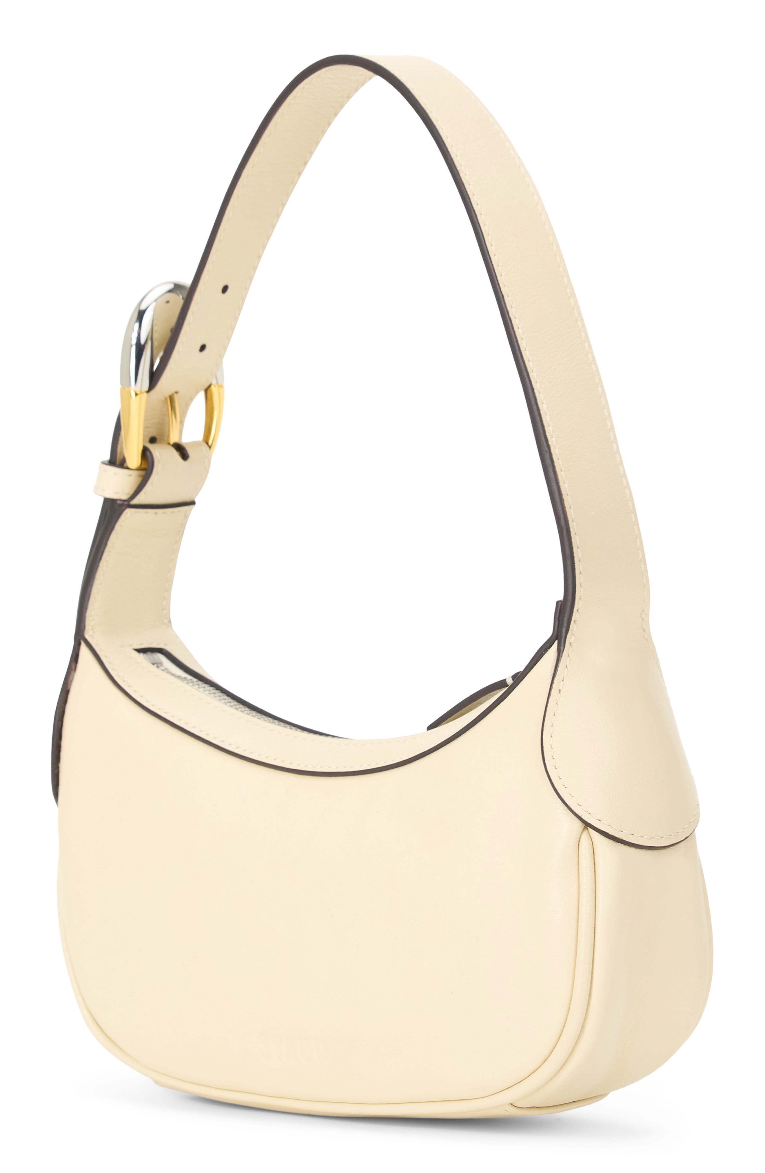 STAUD Lennox Leather Shoulder Bag in Cream at Nordstrom - 3
