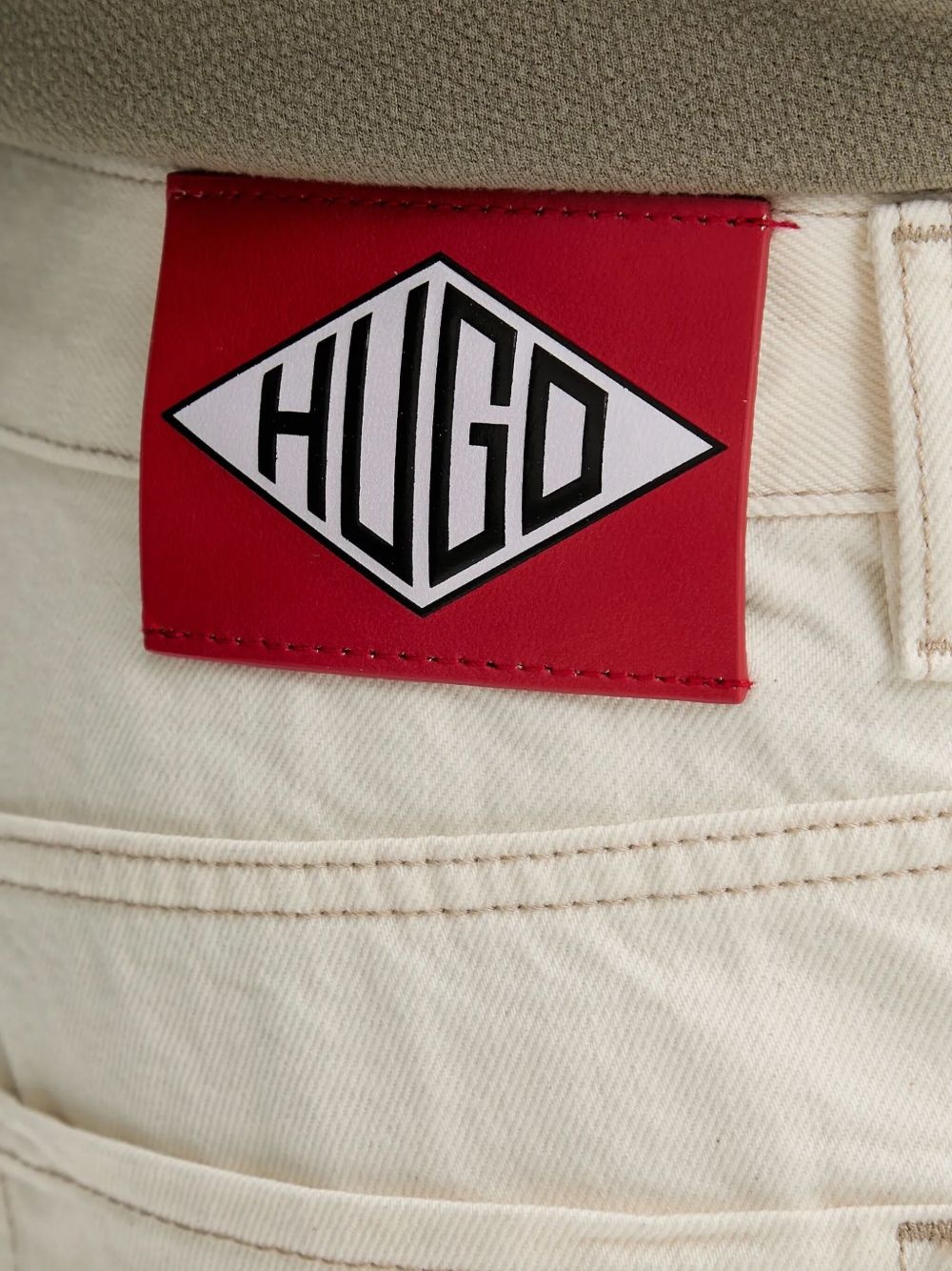 logo-patch denim shorts - 4