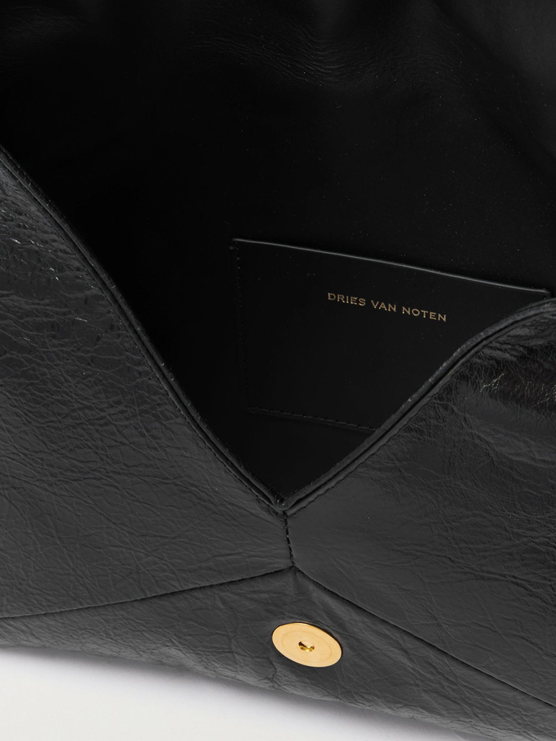 Medium textured-leather clutch Black 5