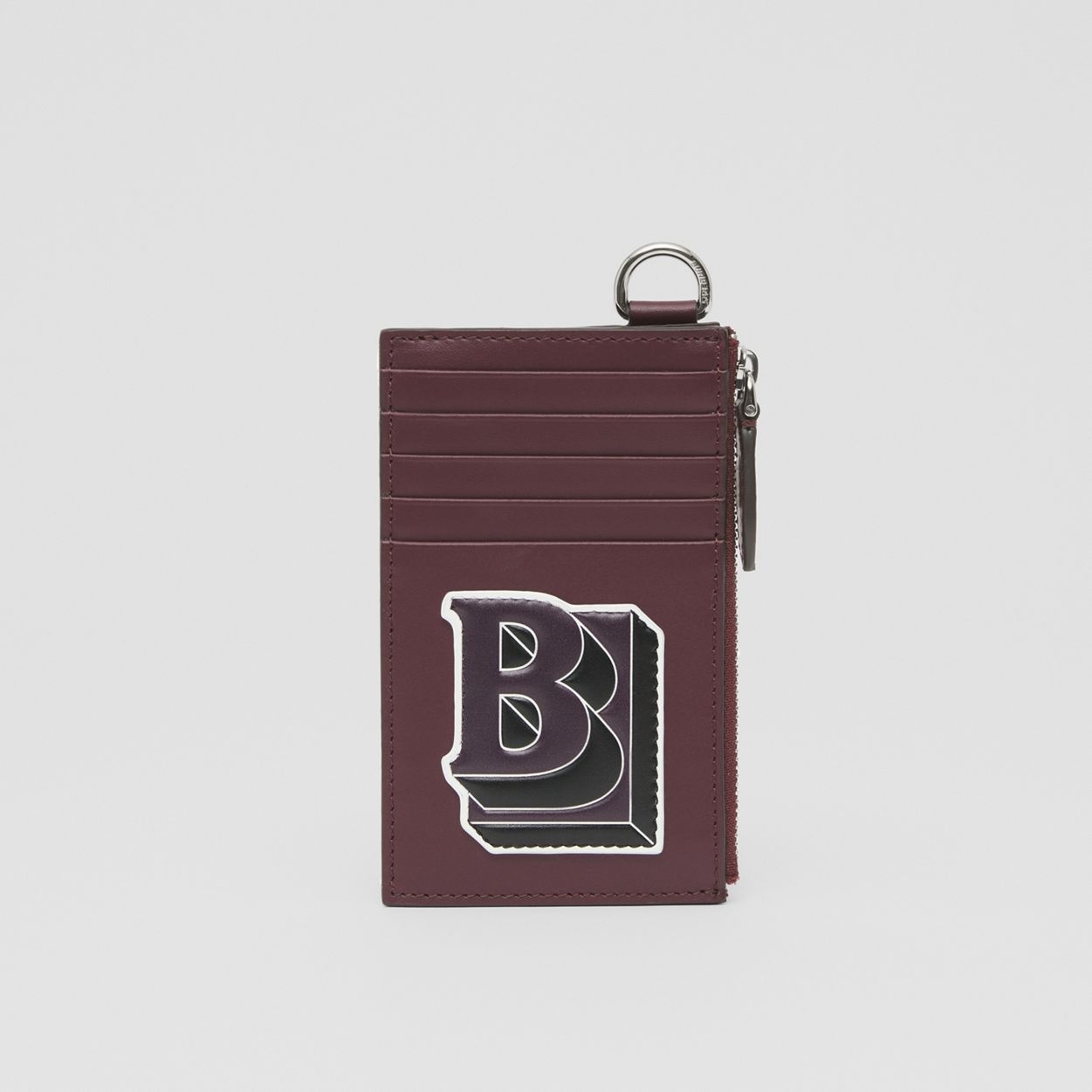 Letter Graphic Leather Card Case Lanyard - 8