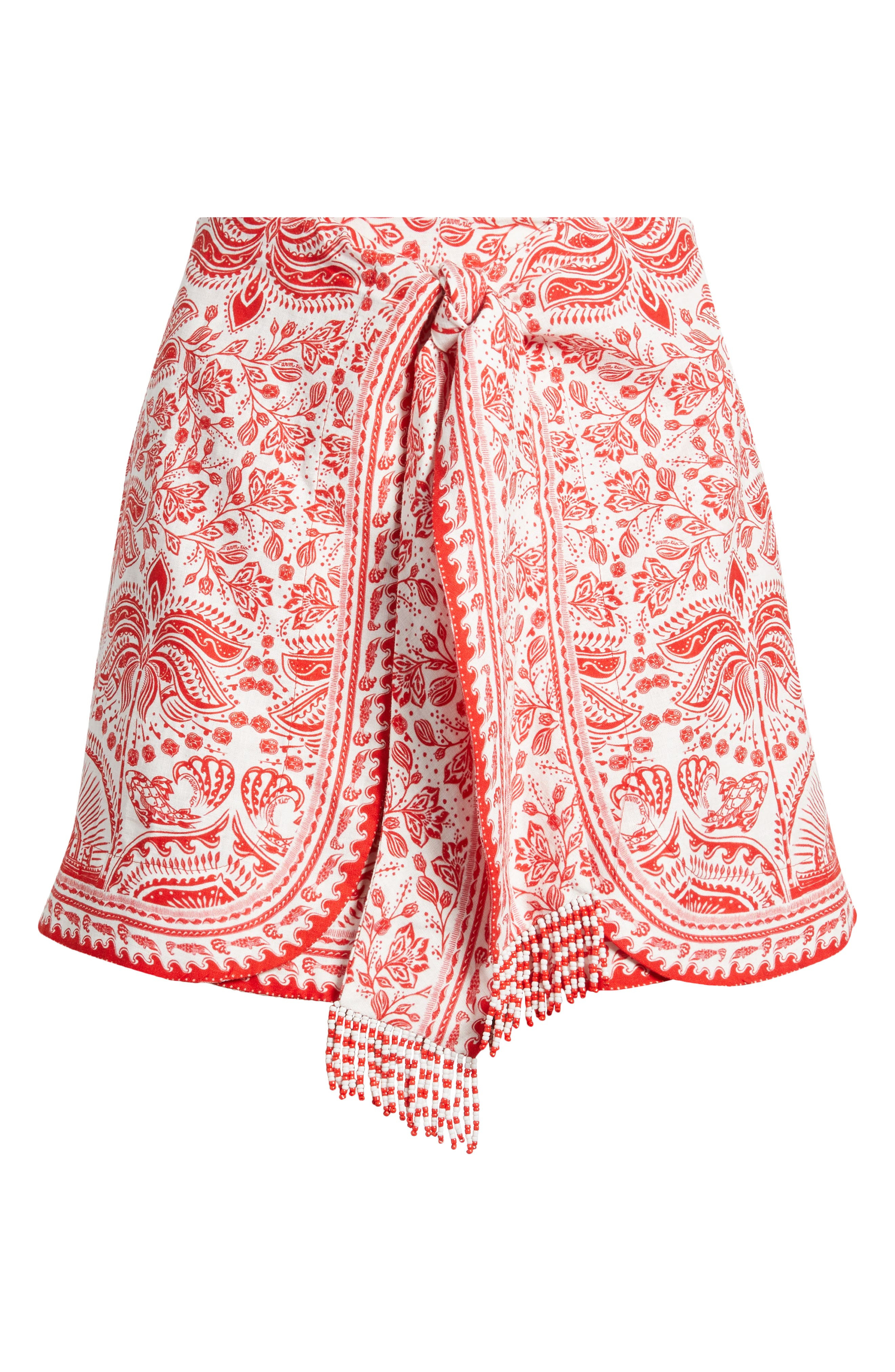FARM Rio River Ride Linen Blend Shorts in Red at Nordstrom - 5