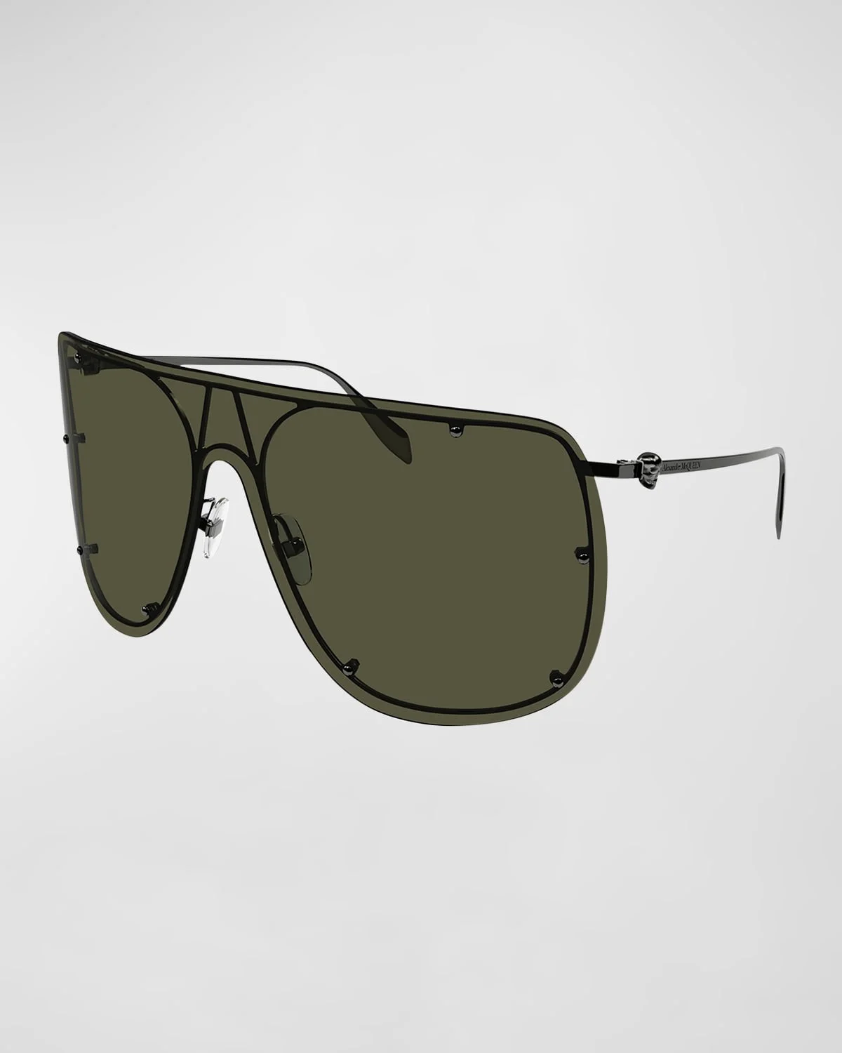 Studded Skull Shield Sunglasses - 1