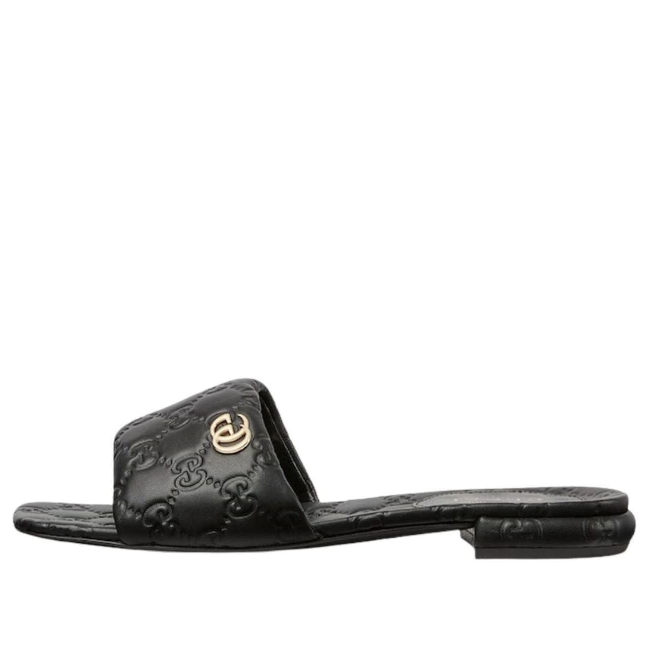 (WMNS) Gucci GG Slides 'Black' 816330-AAEA2-1000 - 1