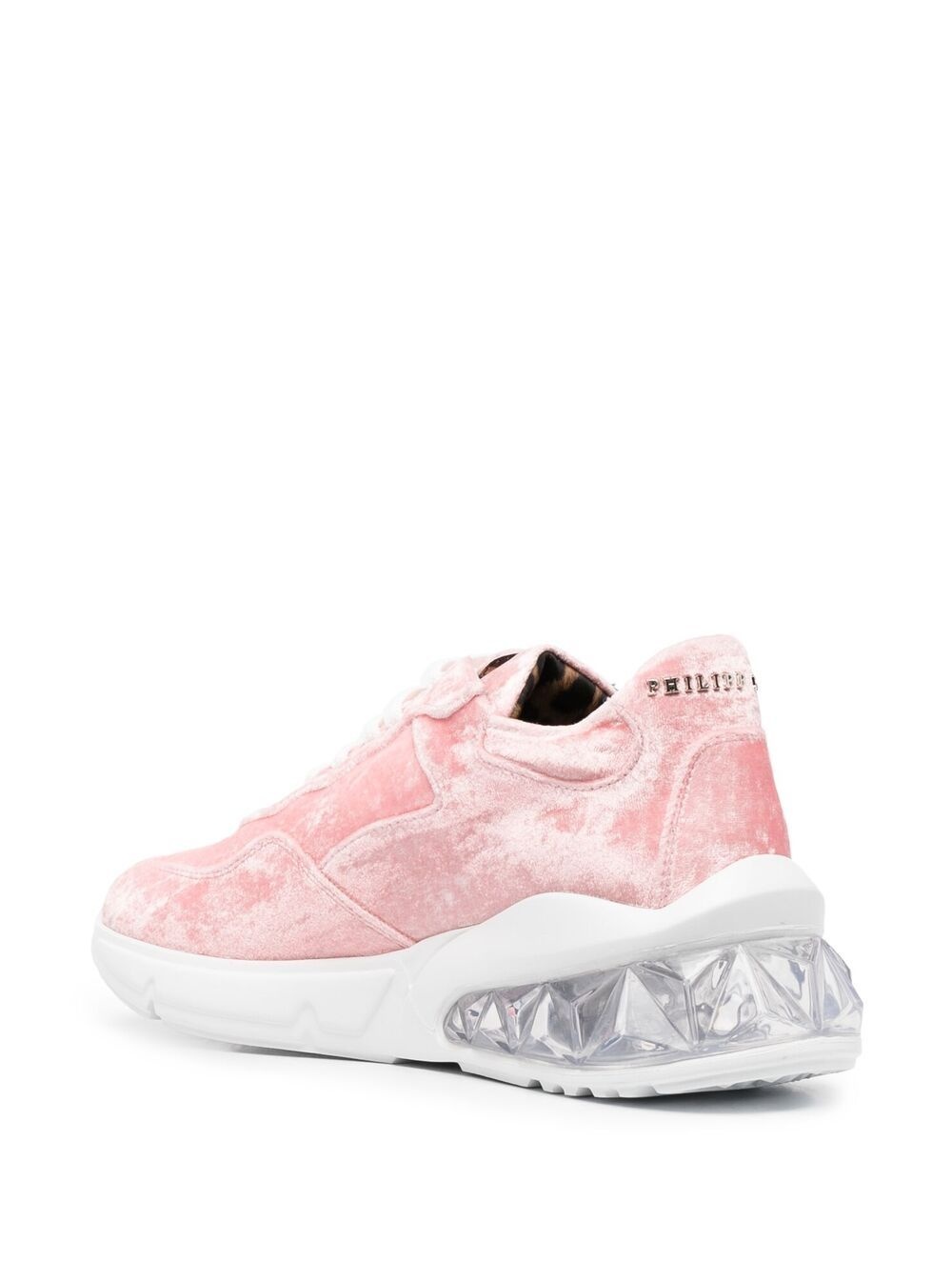 velvet low-top sneakers - 3
