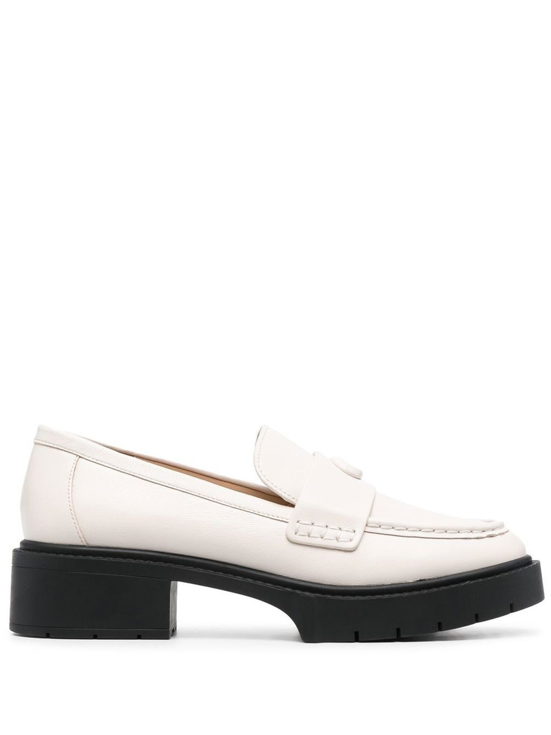 Leah chunky sole leather loafers 1