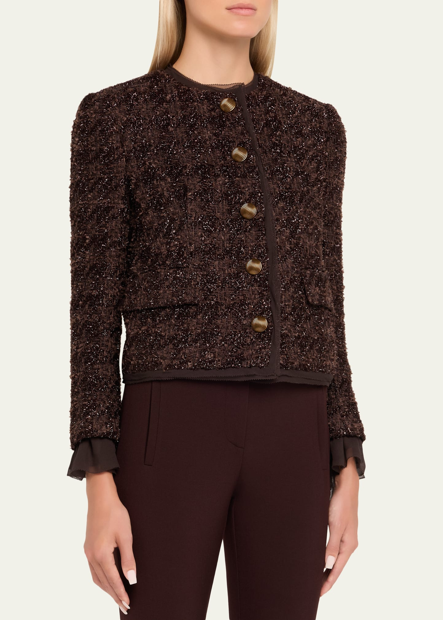 Audrina Metallic Tweed Jacket - 4