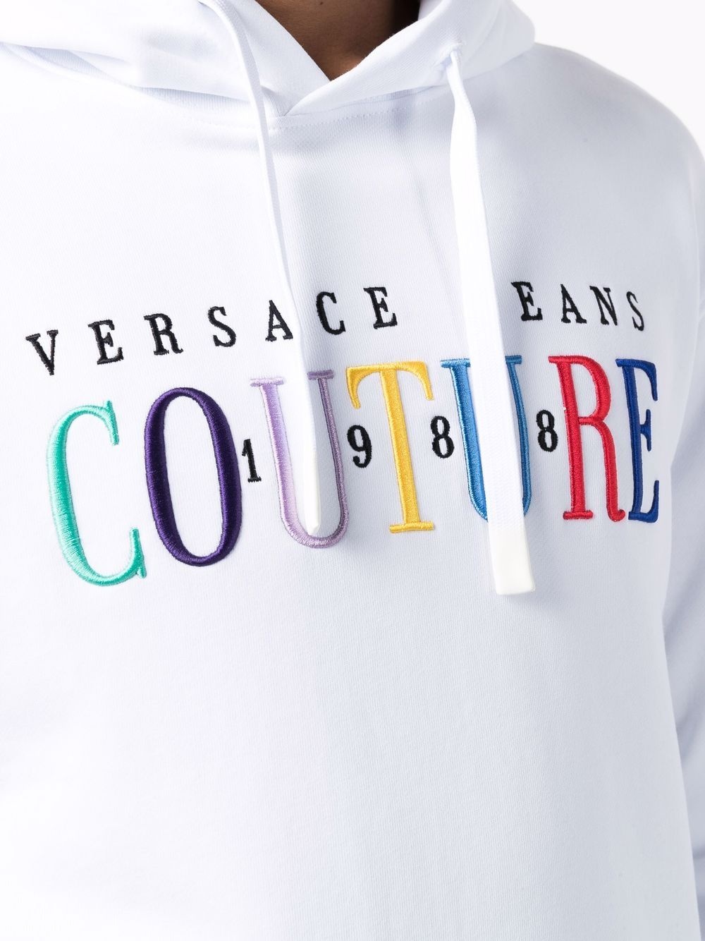 embroidered-logo cotton hoodie - 5