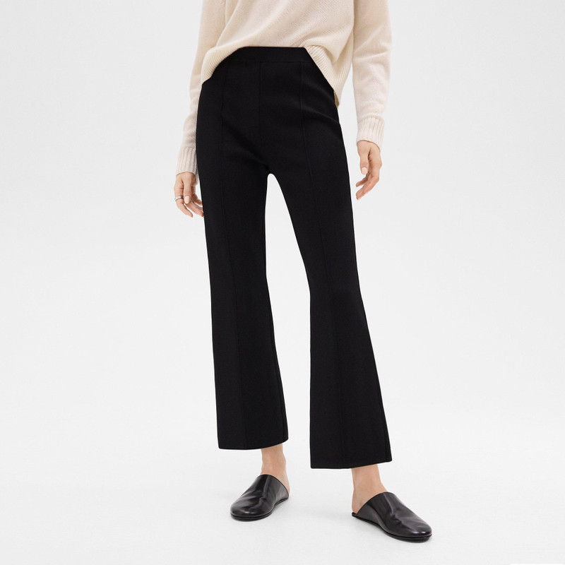 Cropped Flare Pant in Crepe Knit 5
