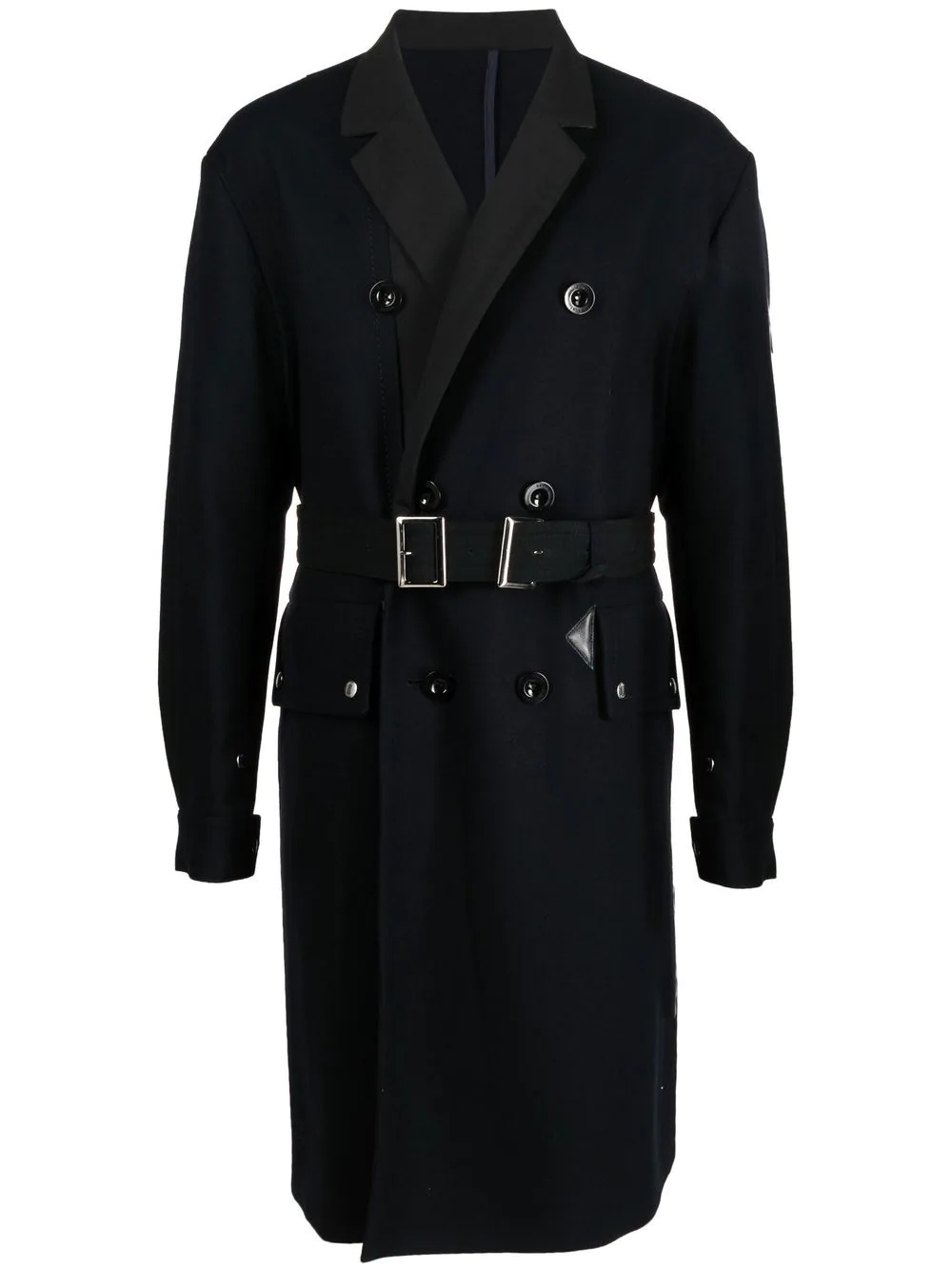 belted double-breasted wool coat - 1