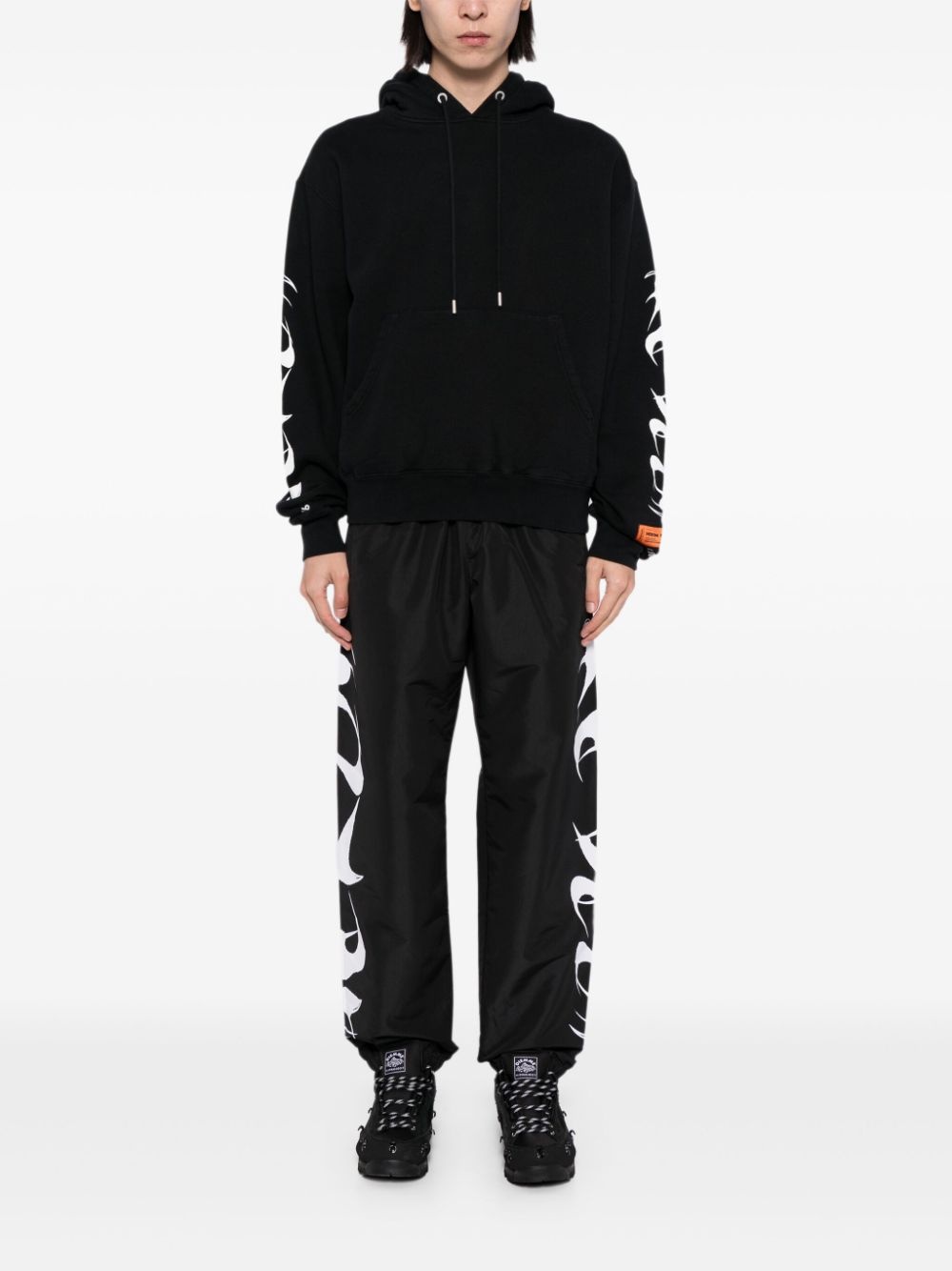 logo-print cotton hoodie - 2
