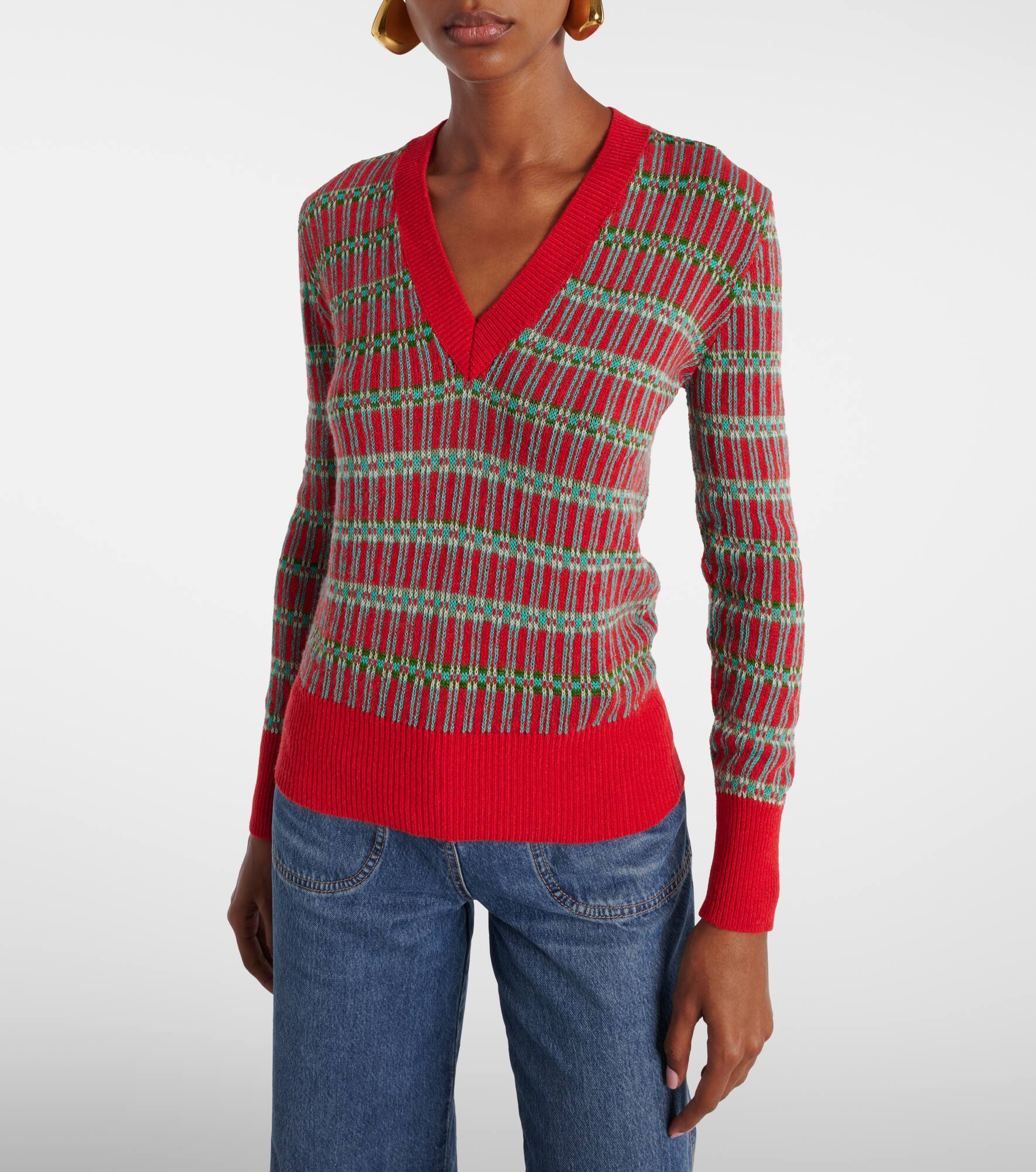 Jacquard wool-blend sweater - 6