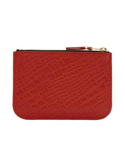 Comme Des Garçons Red Small Embossed Roots Pouch outlook