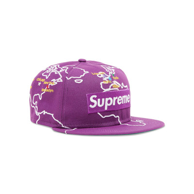 Supreme Supreme Worldwide Box Logo New Era 'Purple' outlook