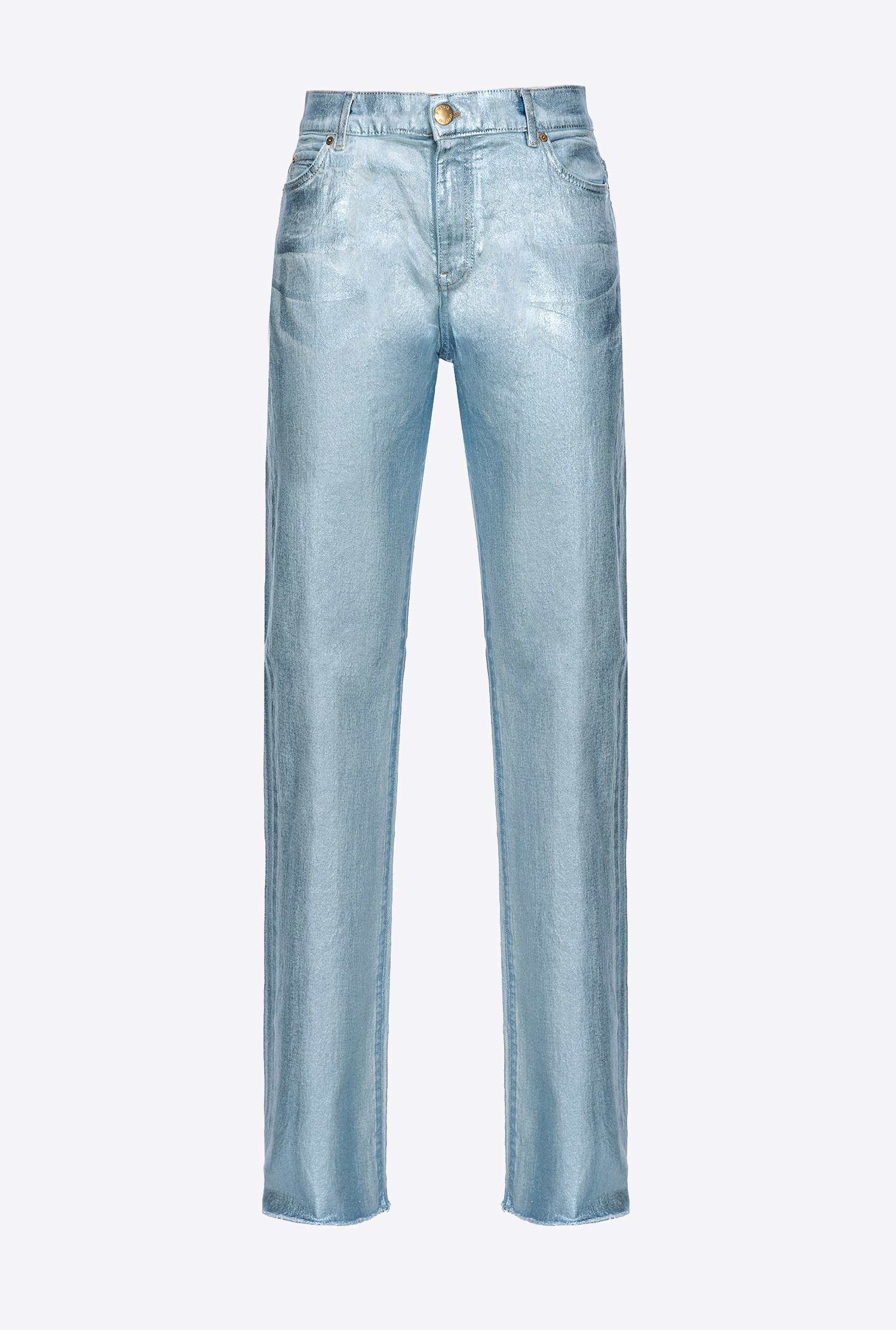 STRAIGHT-LEG SHINY DENIM JEANS - 1