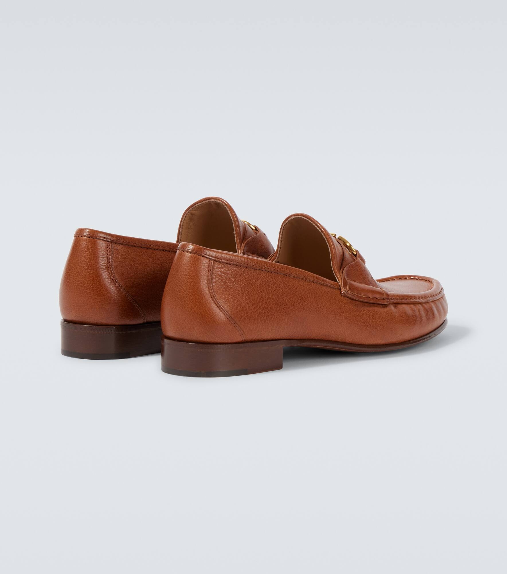 VLogo leather loafers - 6