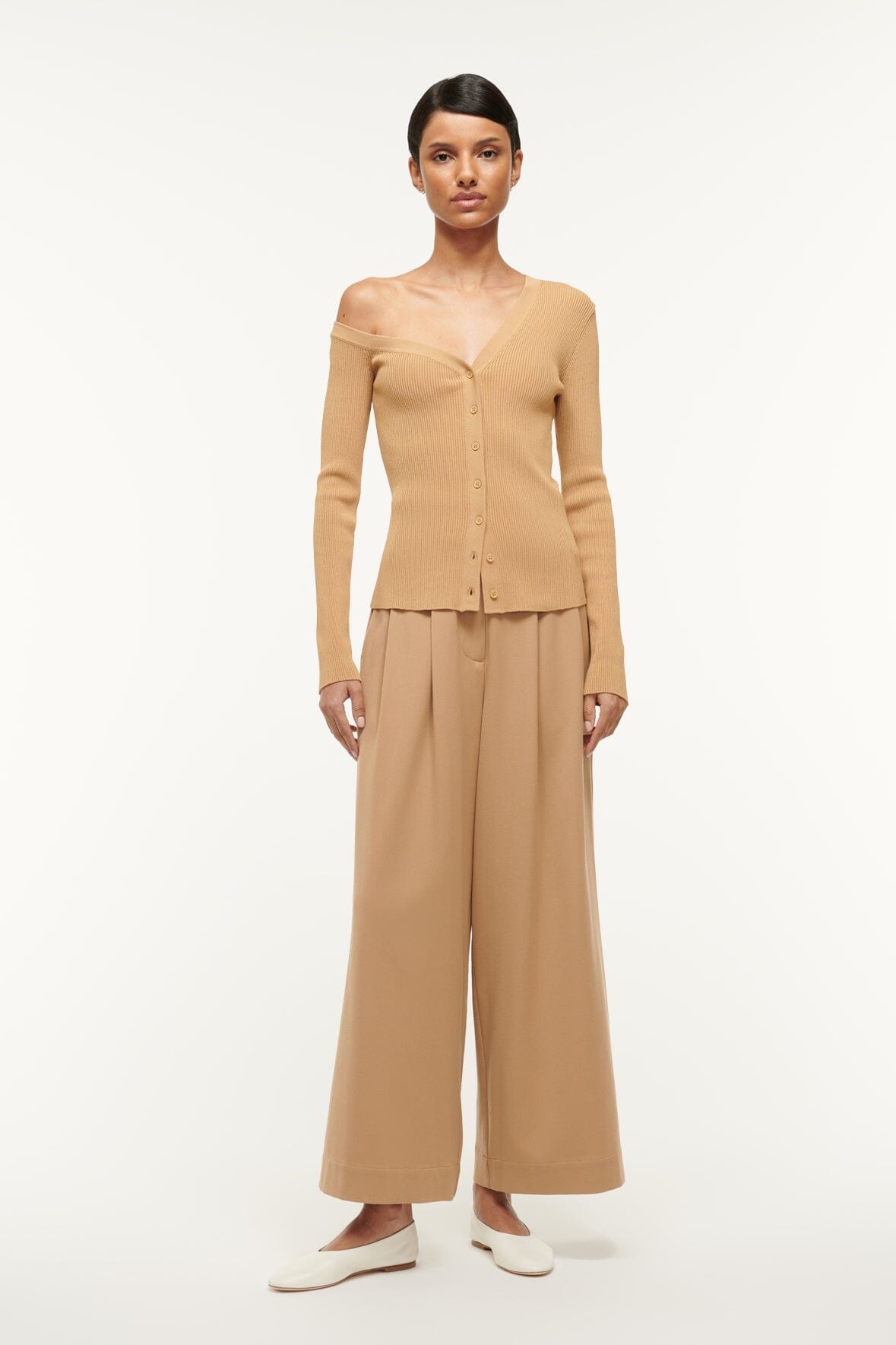 STAUD CRAFTSMAN SWEATER CAMEL - 2