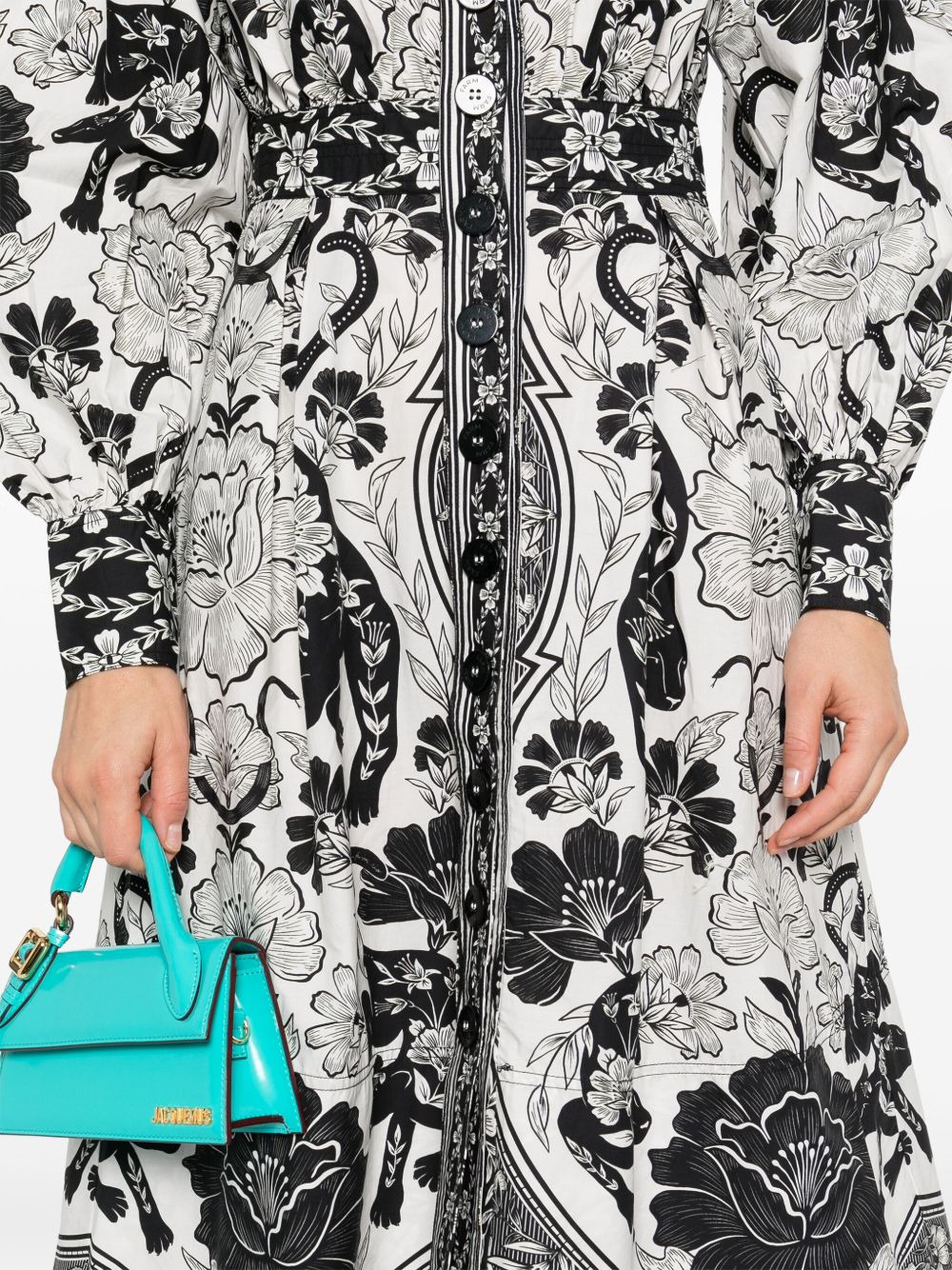 Flower Leopards midi dress - 5