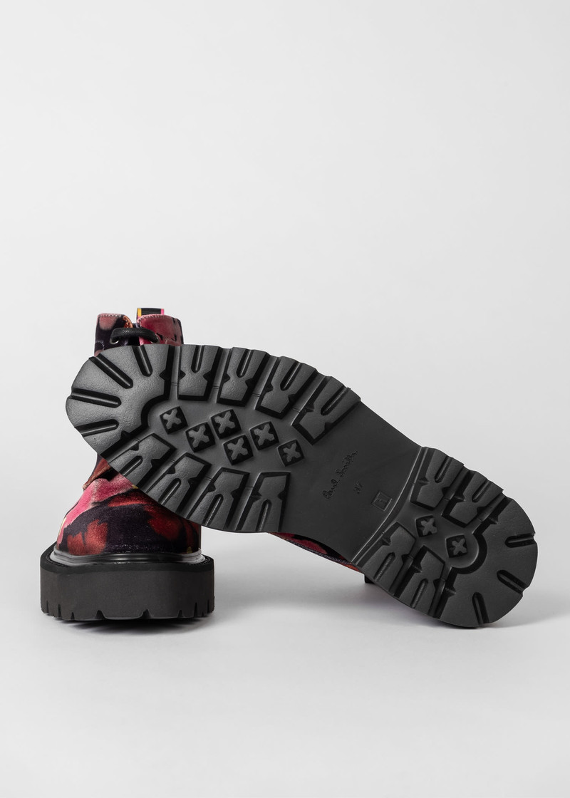Paul Smith Black 'Morello' Floral Boots outlook