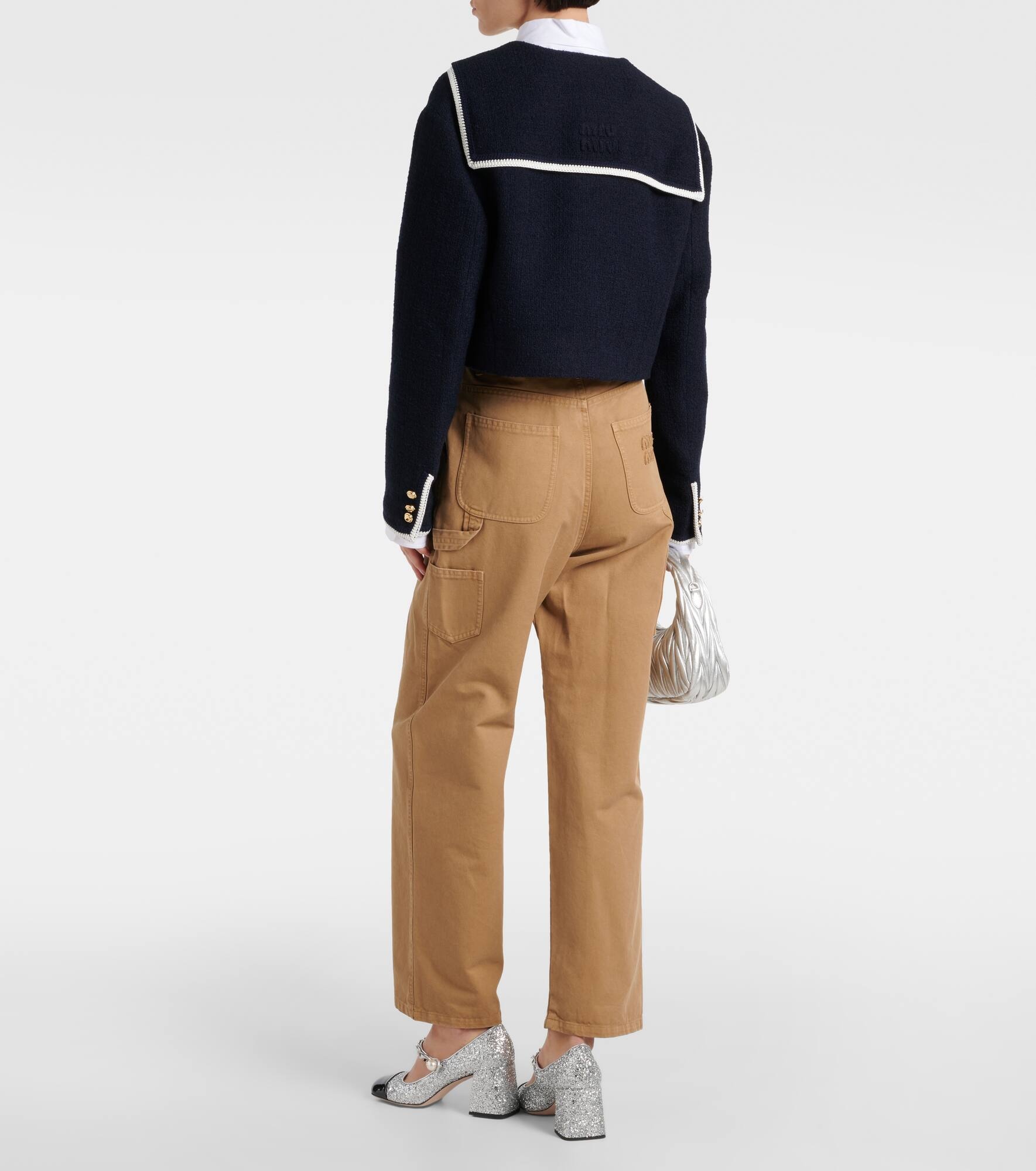 Cropped wool-blend tweed jacket - 3