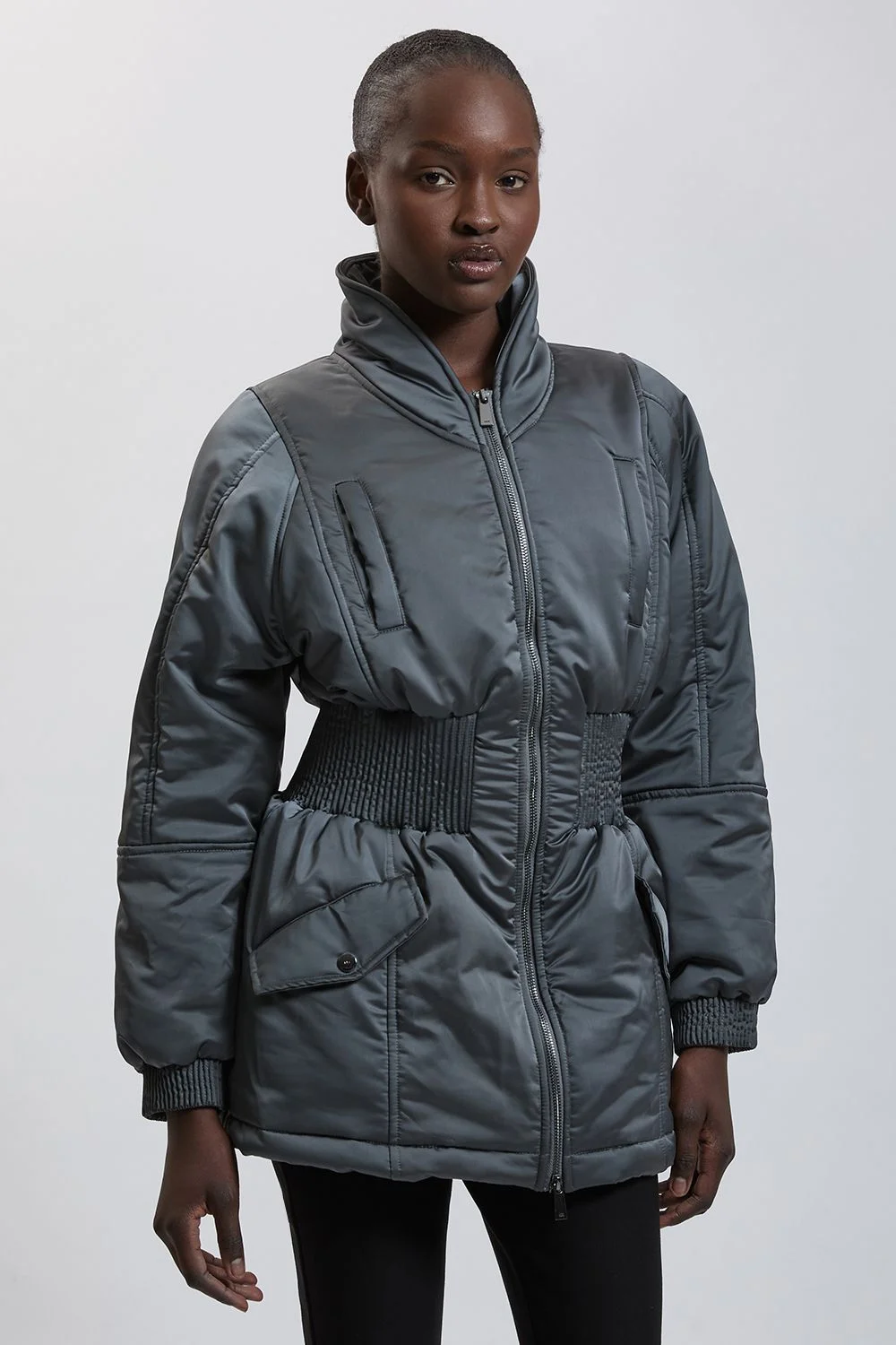 Padded Cinched Coat - 1