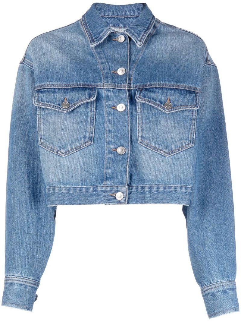 cropped denim jacket - 1