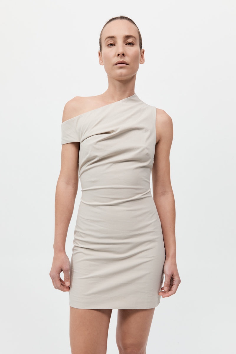 Soft Sculptural Mini Dress - Creme - 2