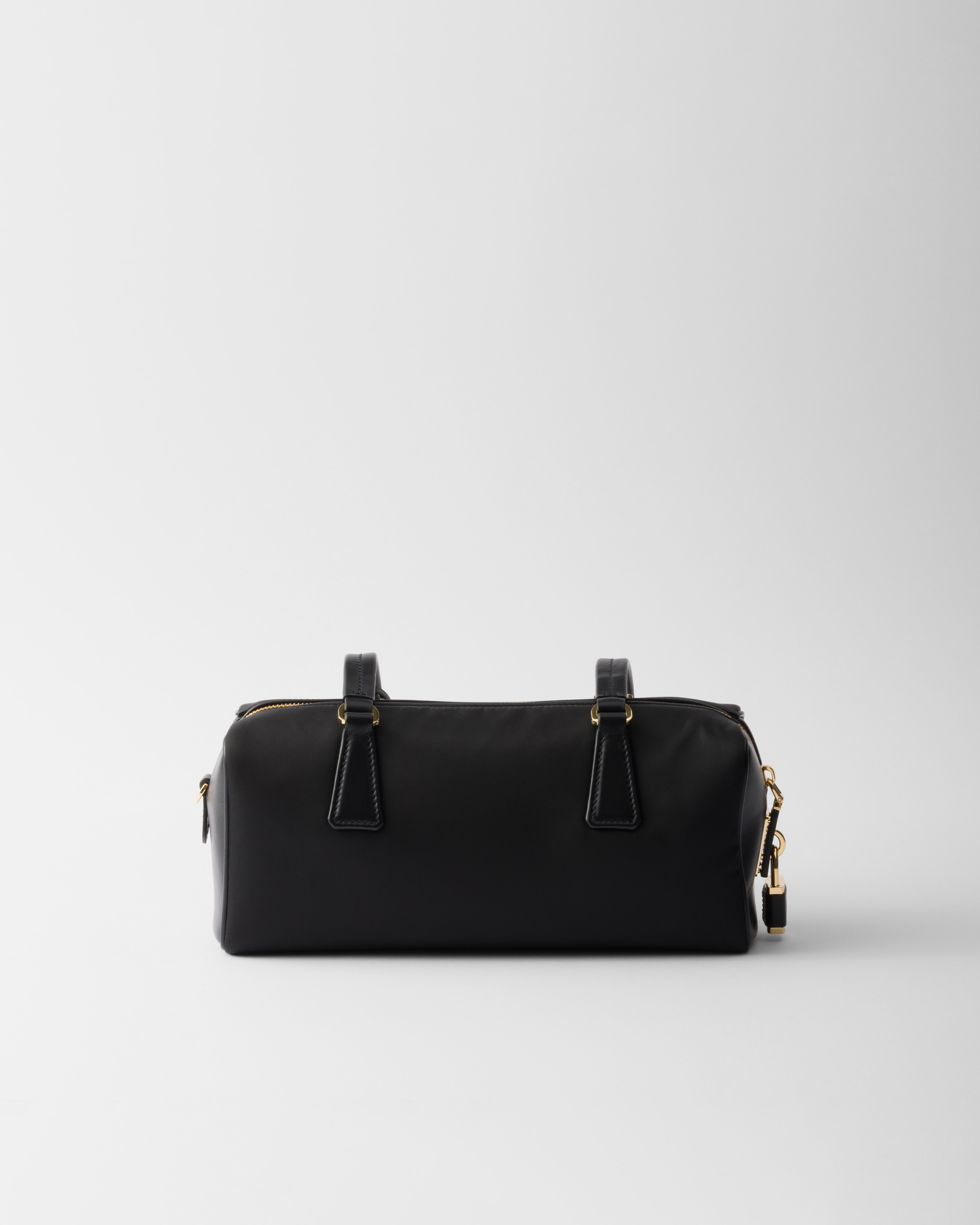Re-Nylon and leather medium top-handle bag - 3