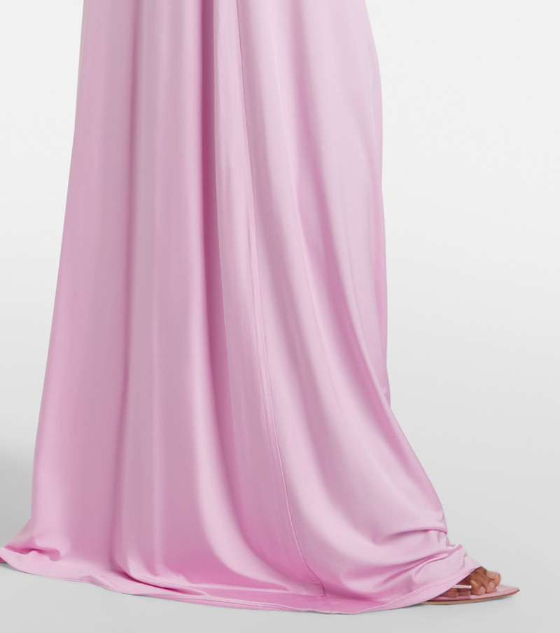 Caped ruched jersey maxi dress 4