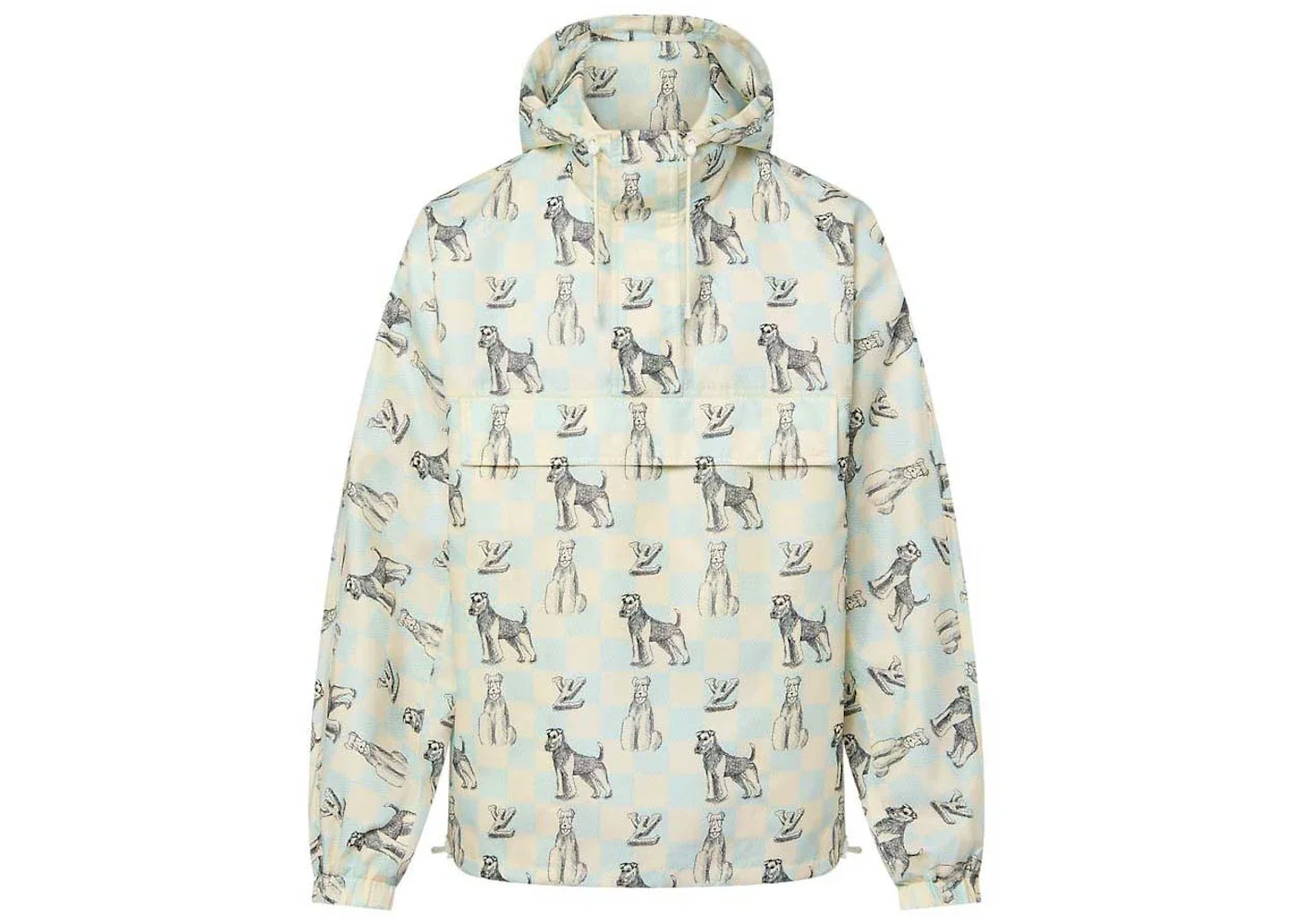 Louis Vuitton by Tyler, the Creator Damier Printed Hooded Anorak Blue/White - 1