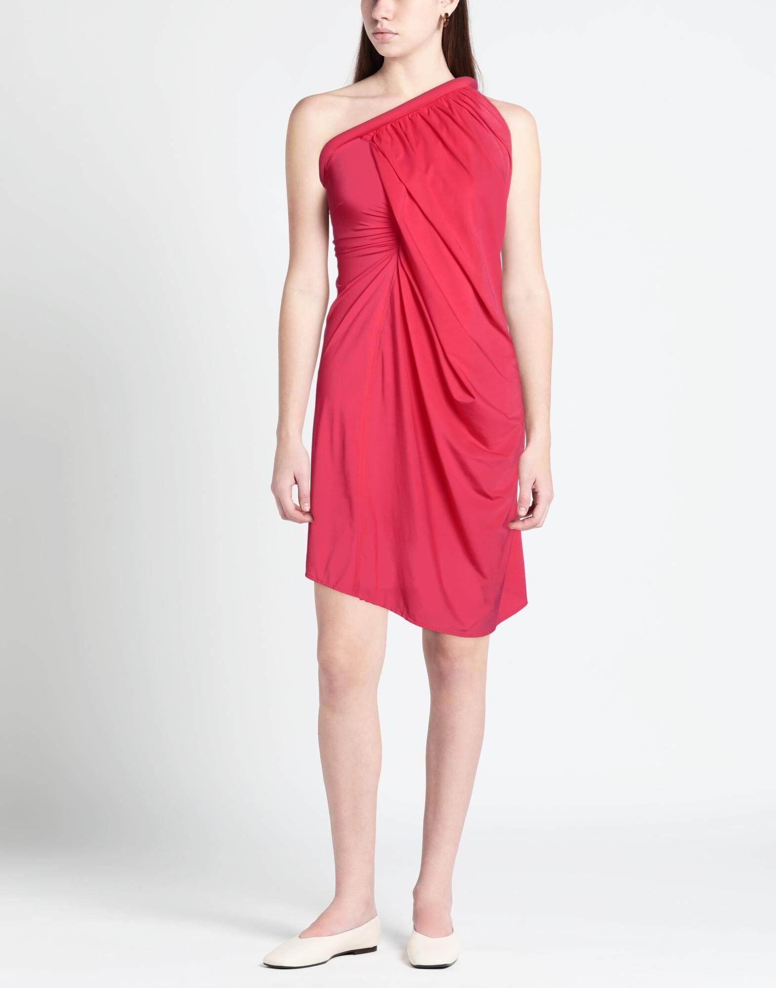 Fuchsia Women's One-shoulder Dress - 3