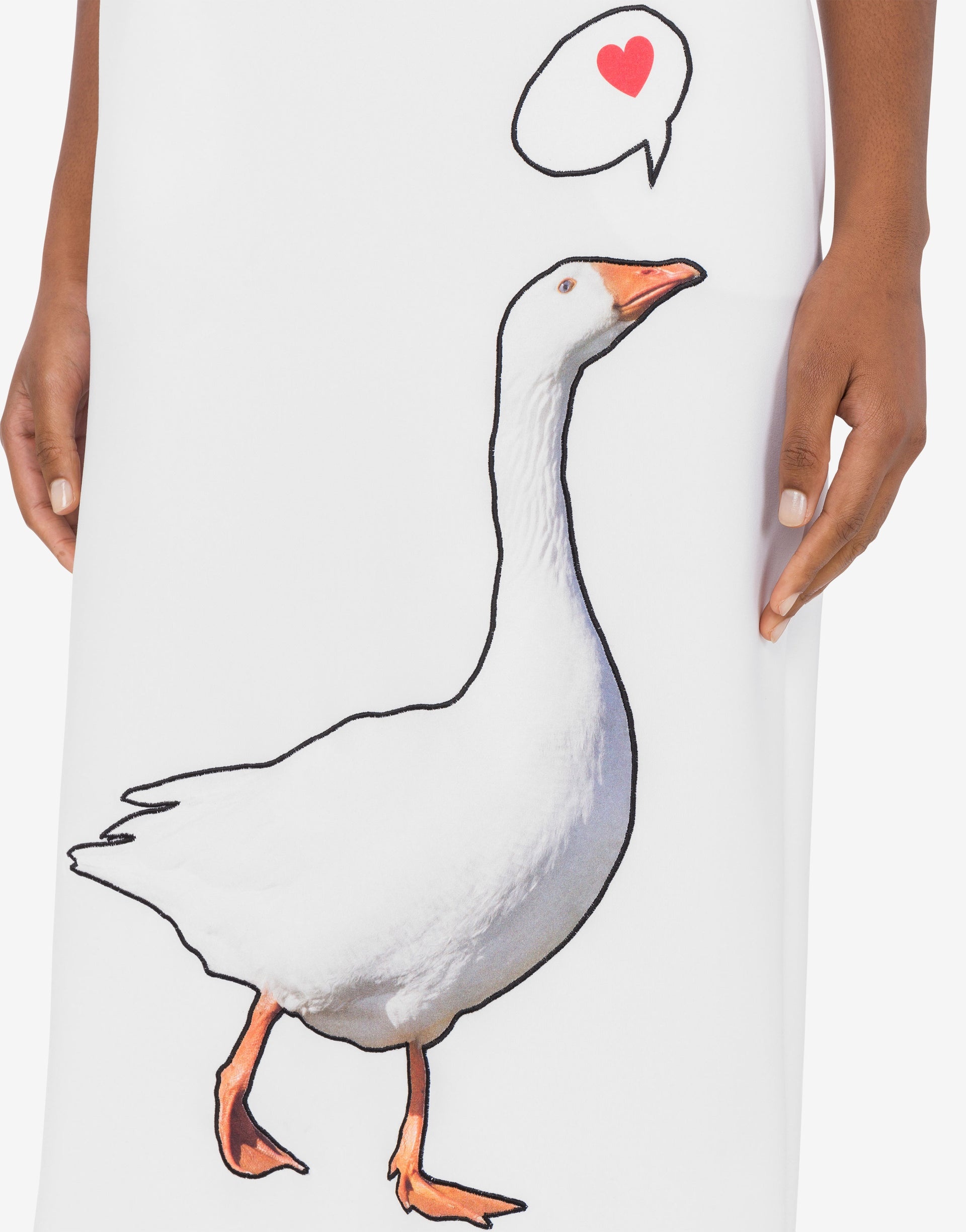 STRETCH CREPE DRESS GOOSE PATCH - 3