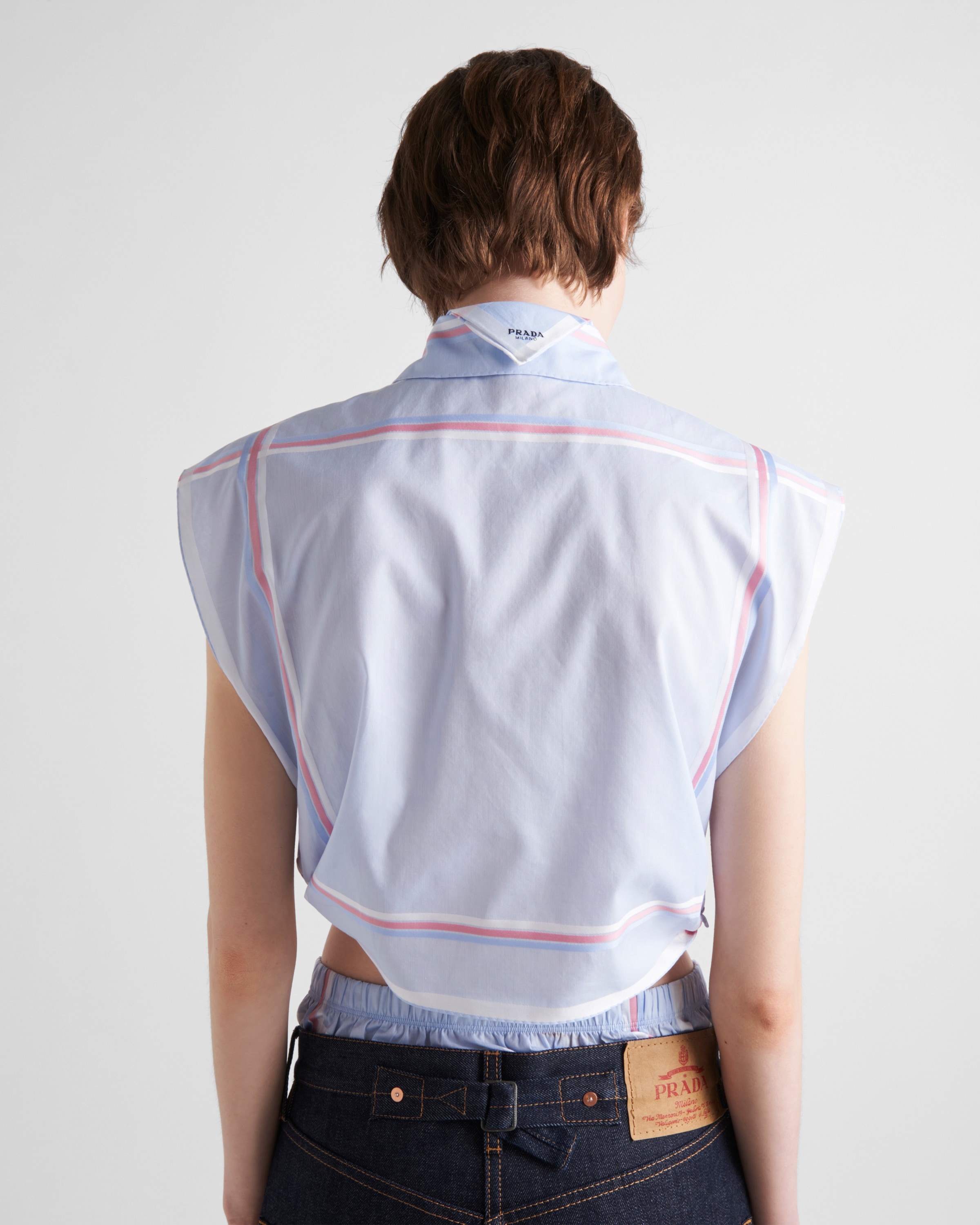 Checked cropped cotton shirt - 5