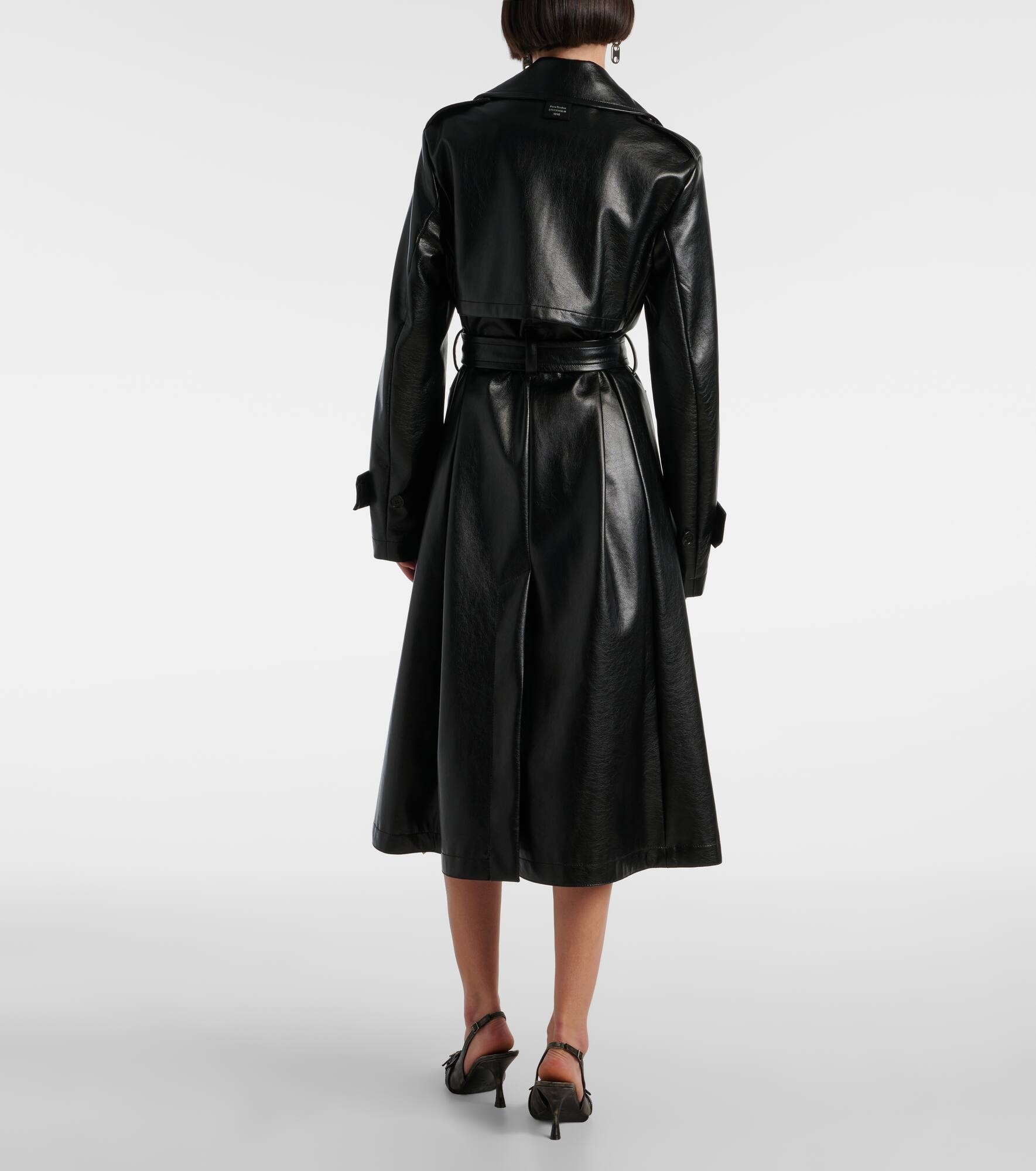 Faux leather trench coat - 3