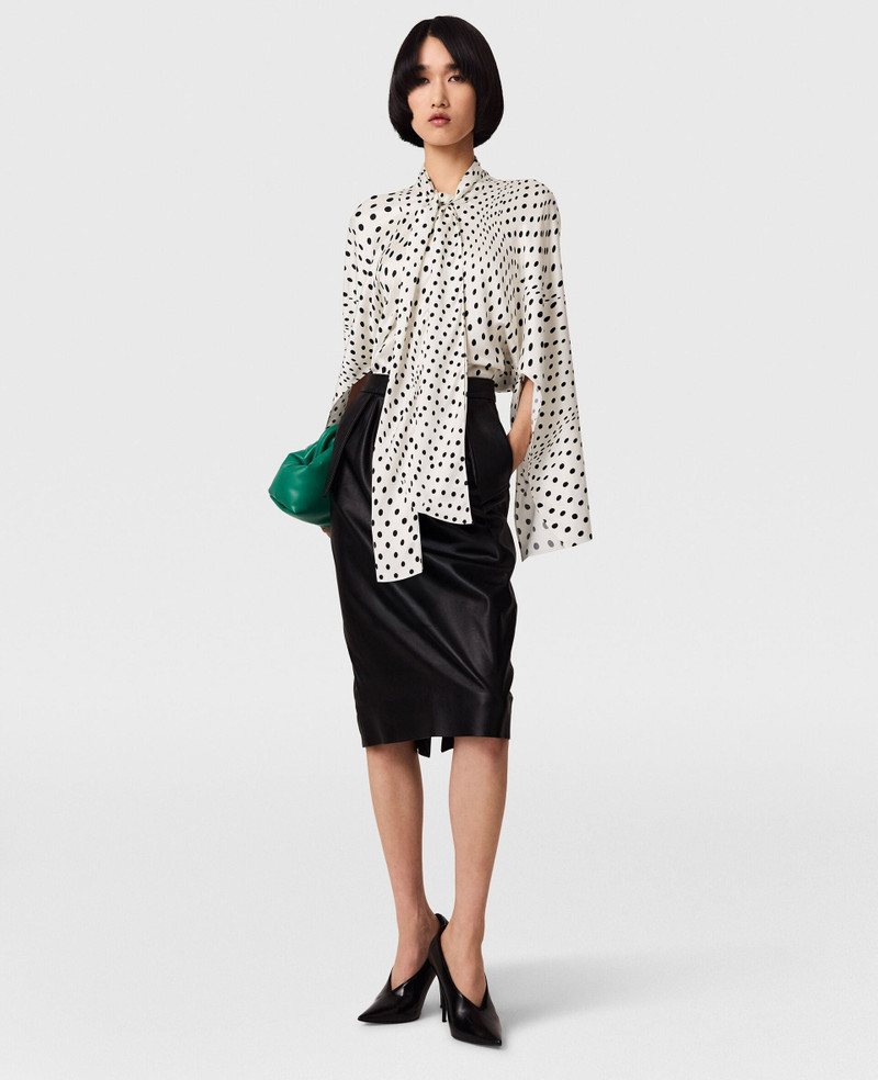 Tie-Neck Polka Dot Viscose Shirt 6