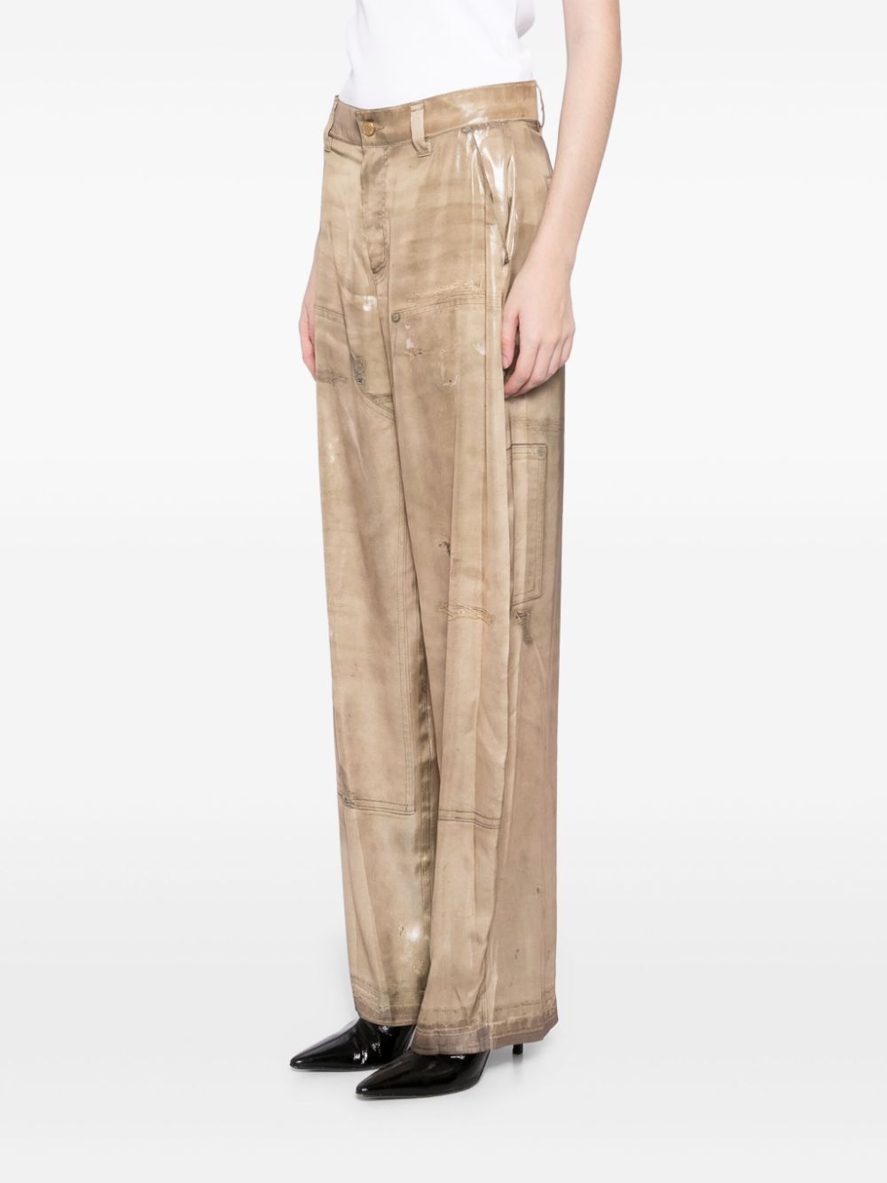 trompe-l'oeil print pants - 3