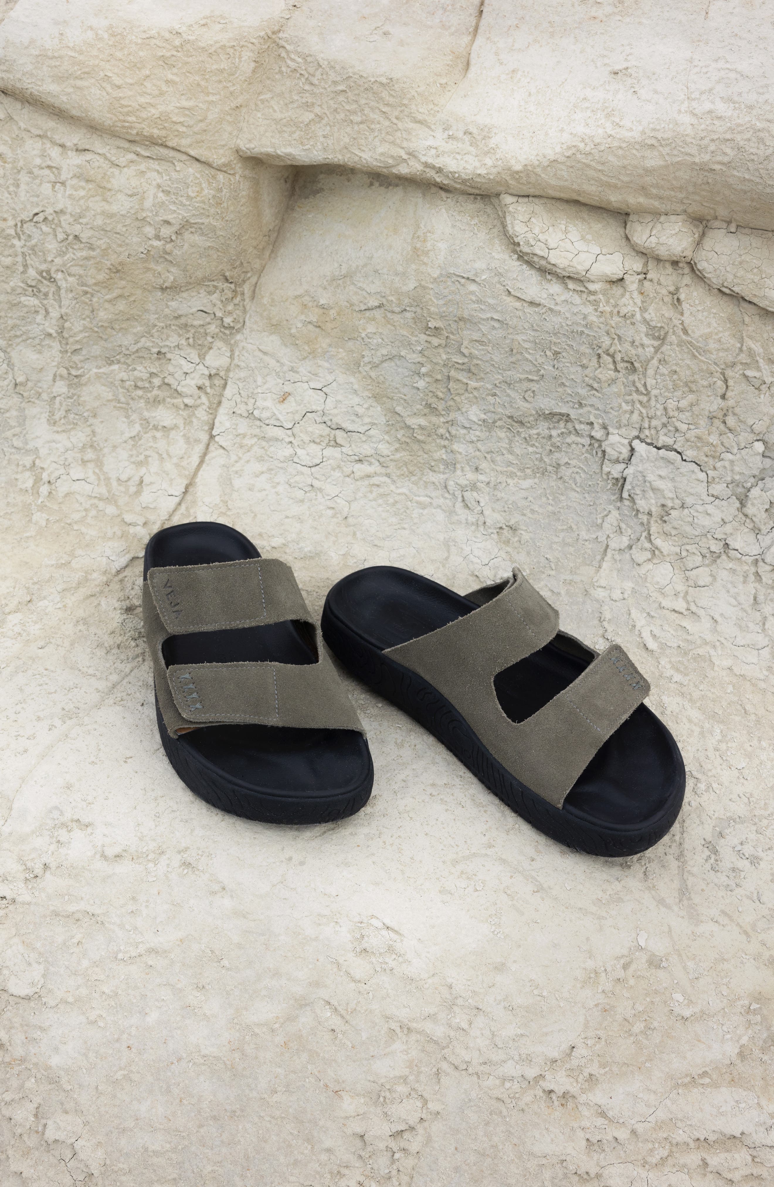 Veja Etna Suede Slide Sandal in Kaki Black at Nordstrom - 8