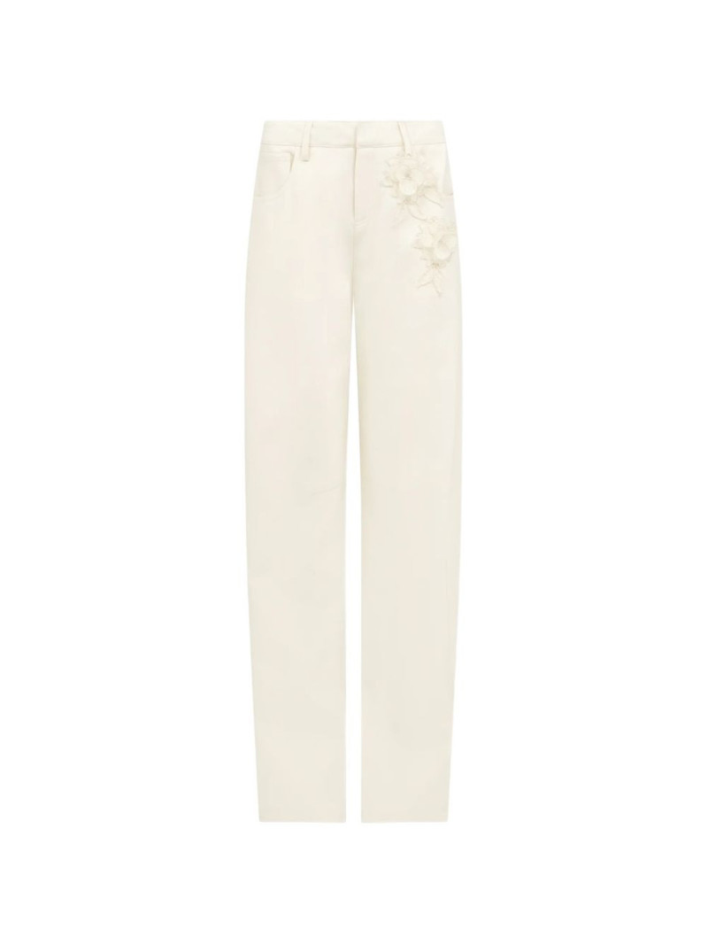 floral appliqué trousers 1