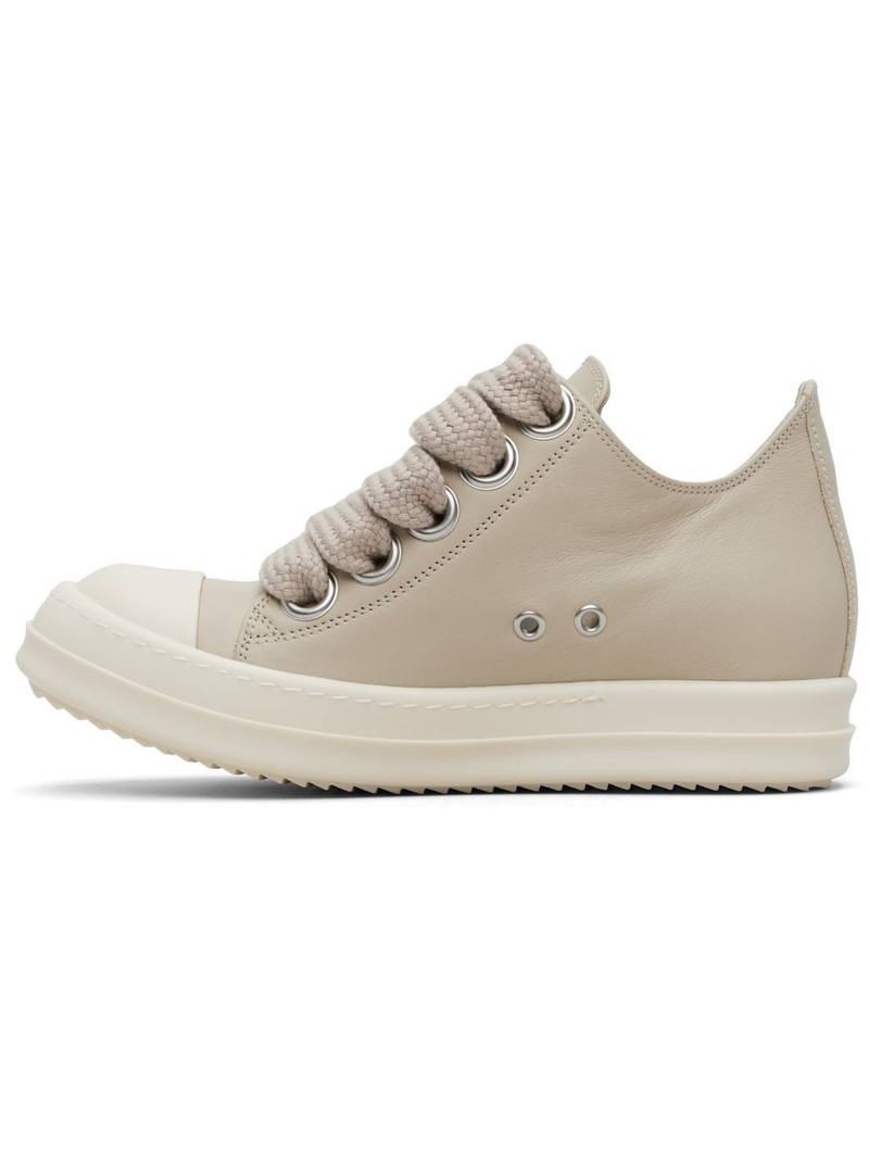Rick Owens Beige Jumbolace Low Sneakers outlook