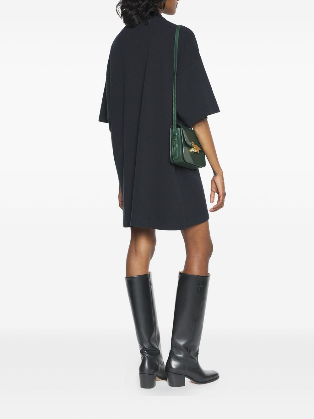 polo-neck cotton mini dress - 4