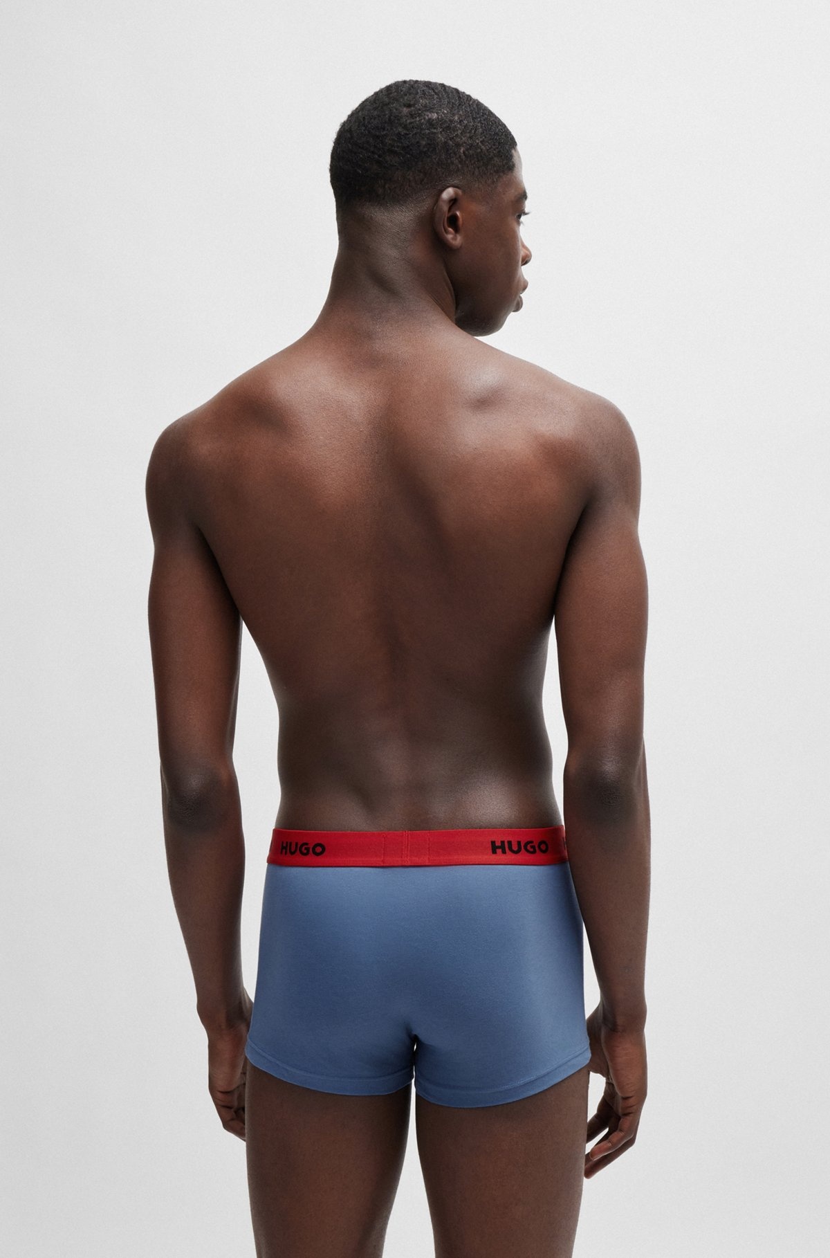THREE-PACK OF STRETCH-COTTON TRUNKS WITH LOGO WAISTBANDS - 3