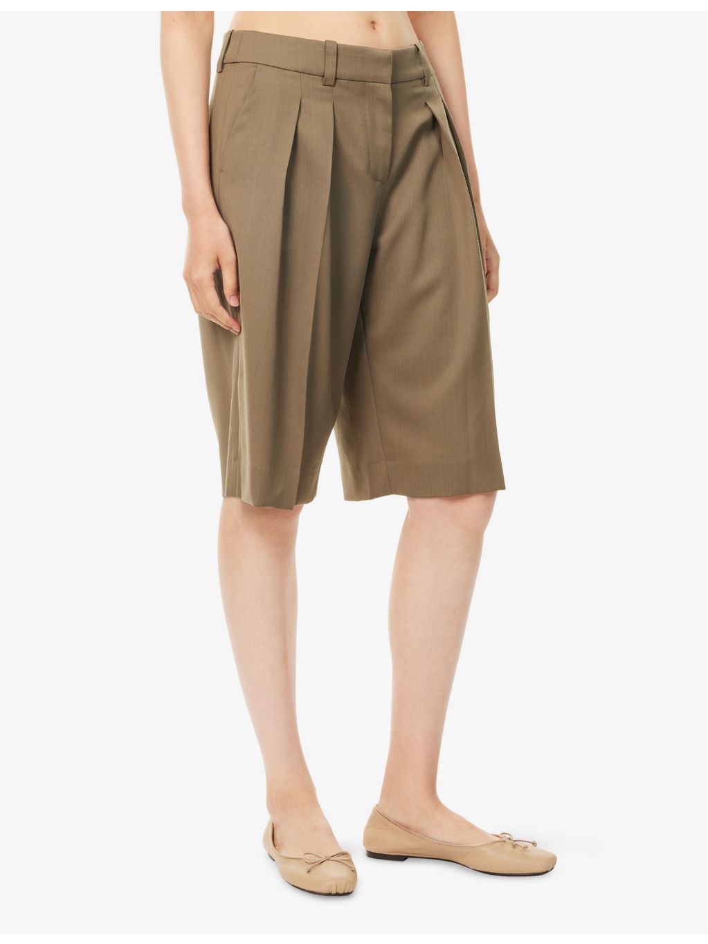 Bilbao Pleated Wool Bermuda Shorts - 3