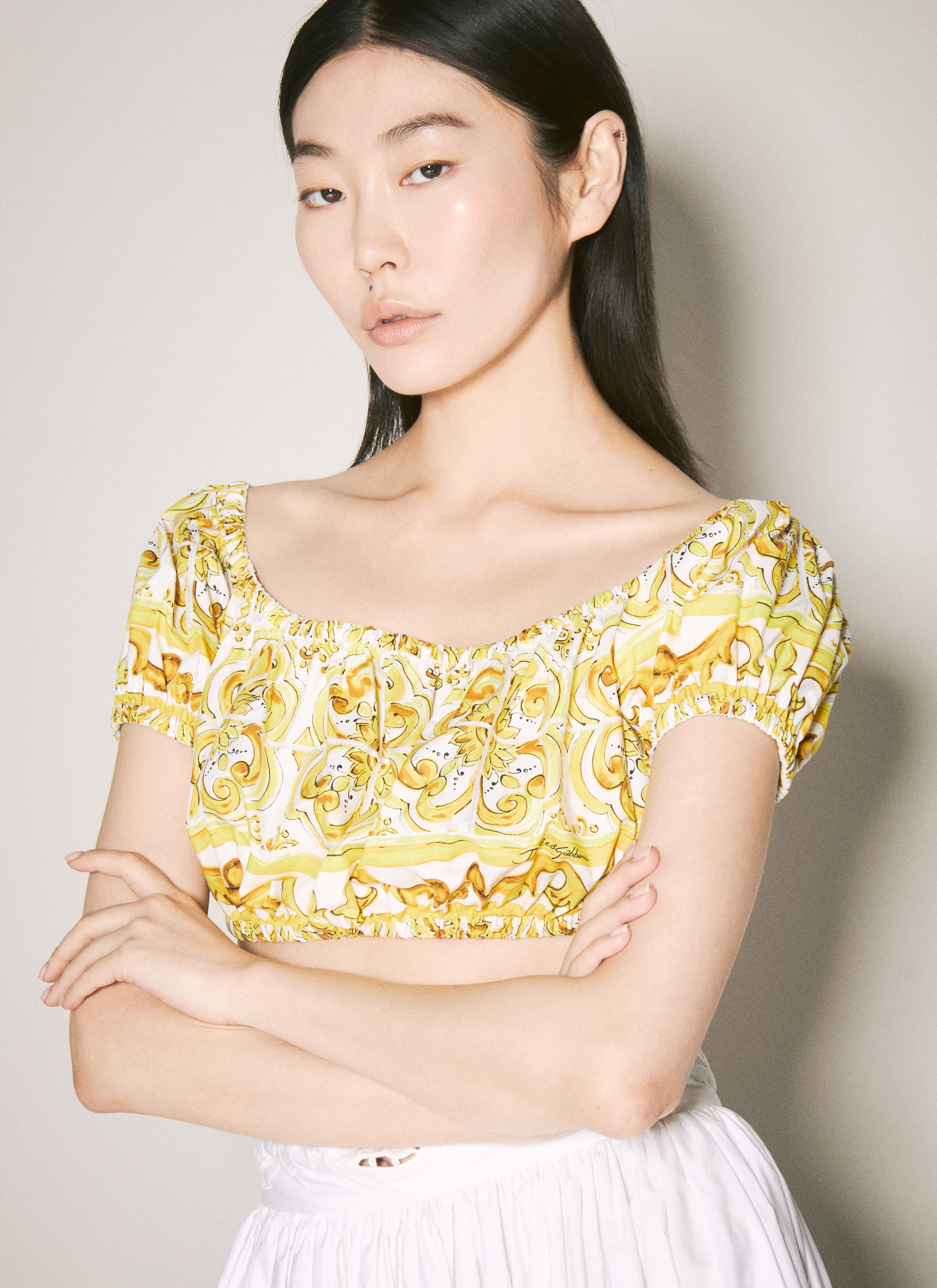 Majolica Print Crop Top - 1