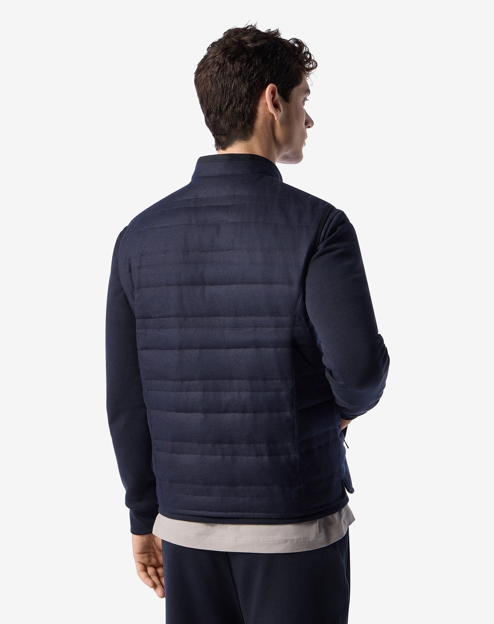 Reversible padded navy blue gilet - 3