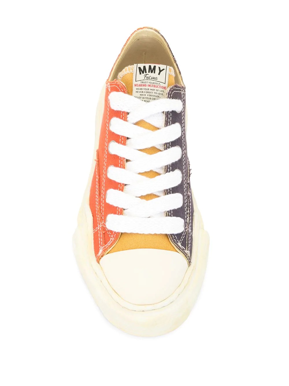 colour-block cotton sneakers - 4