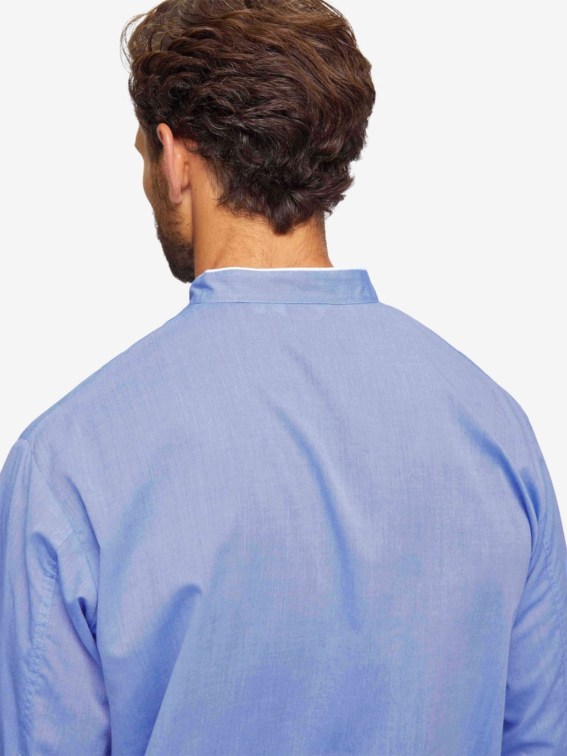 Men's Nightshirt Amalfi Cotton Batiste Blue - 6