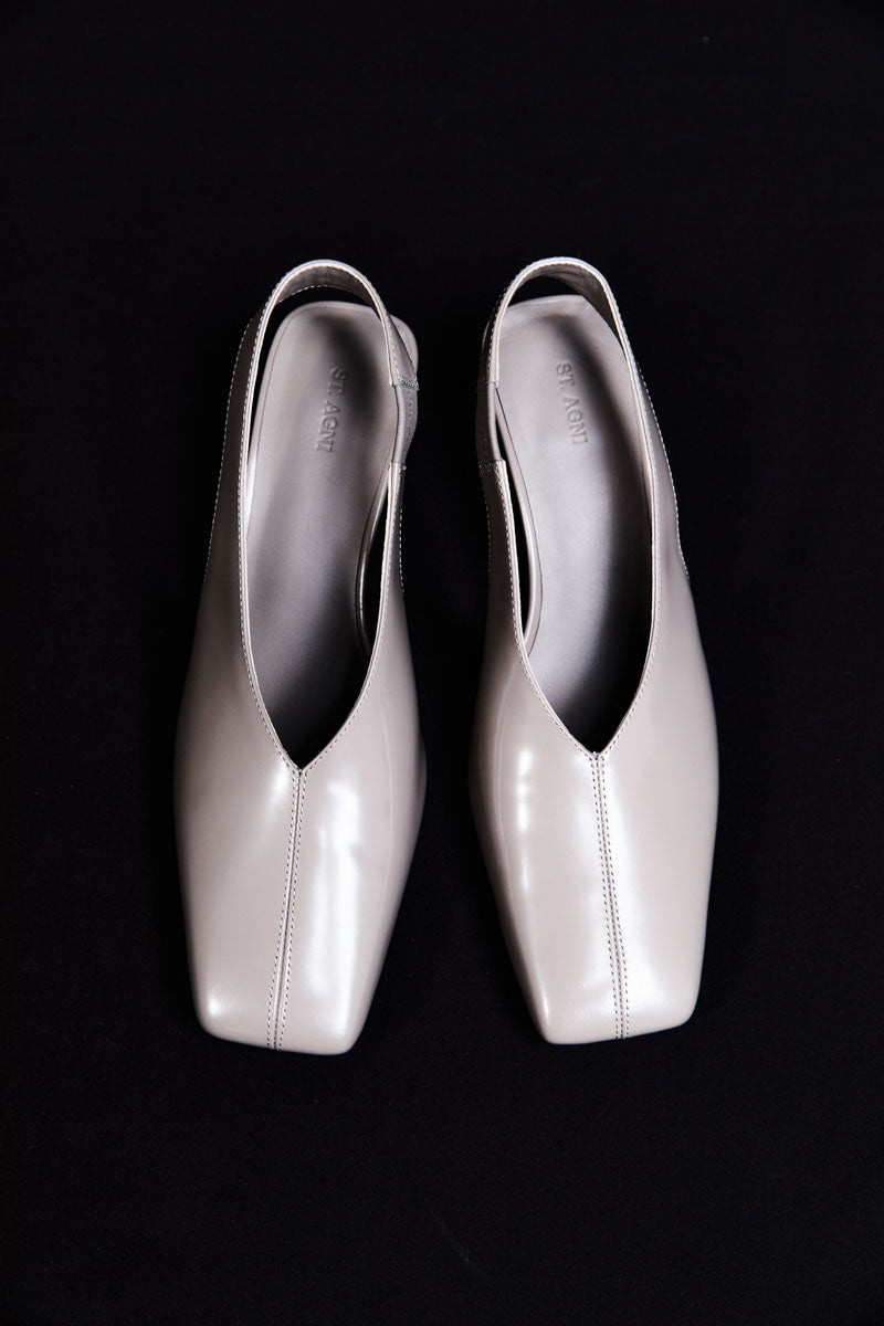 ST. AGNI Square Toe Sling Back Heel - Slate outlook