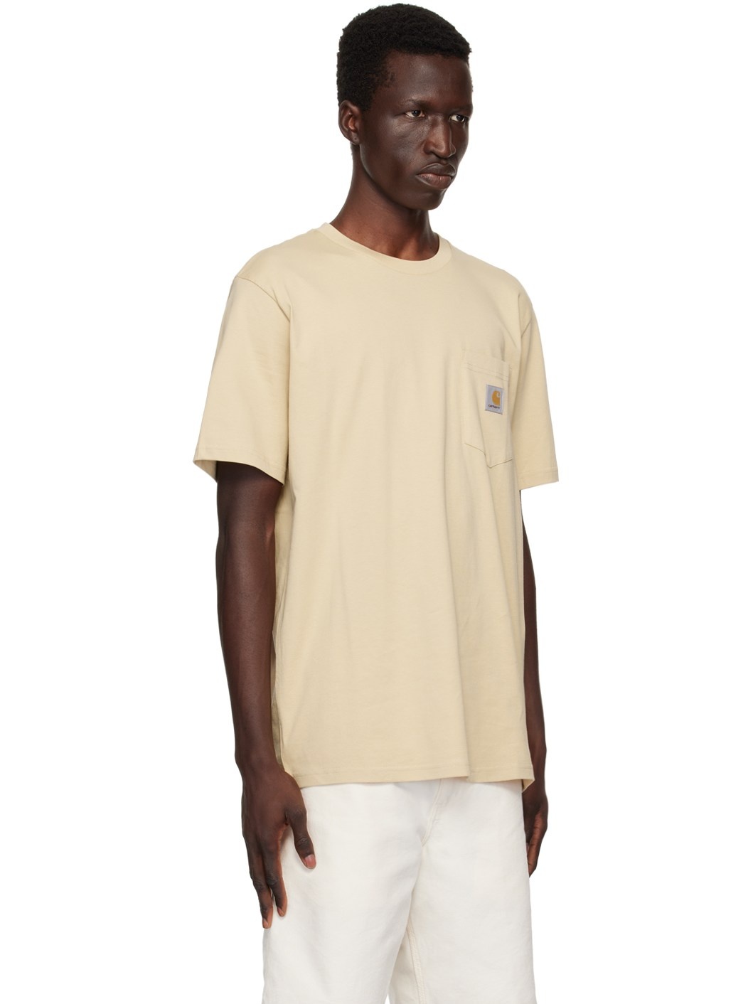 Beige Pocket T-Shirt - 2